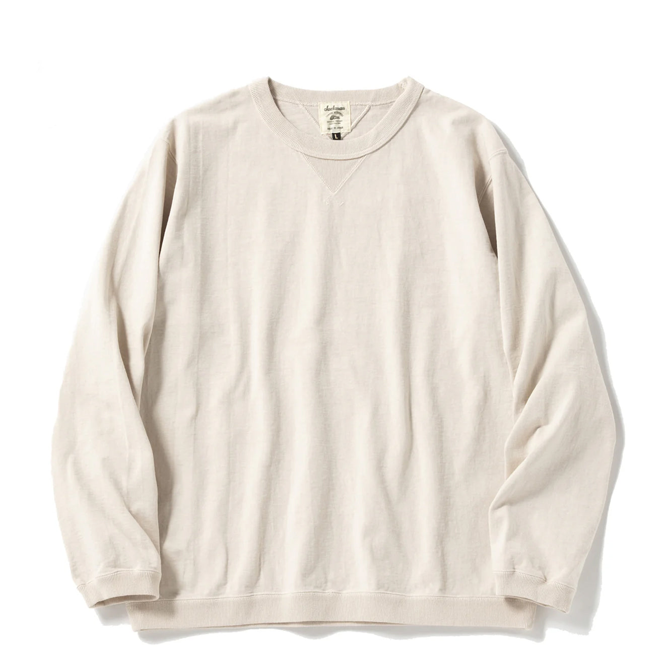 Jackman Dotsume Rib L/S T-Shirt Birch - The Sporting Lodge