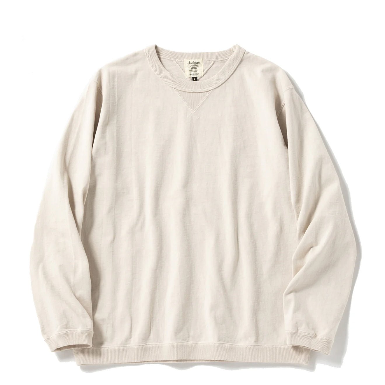 Jackman Dotsume Rib L/S T-Shirt Birch - The Sporting Lodge