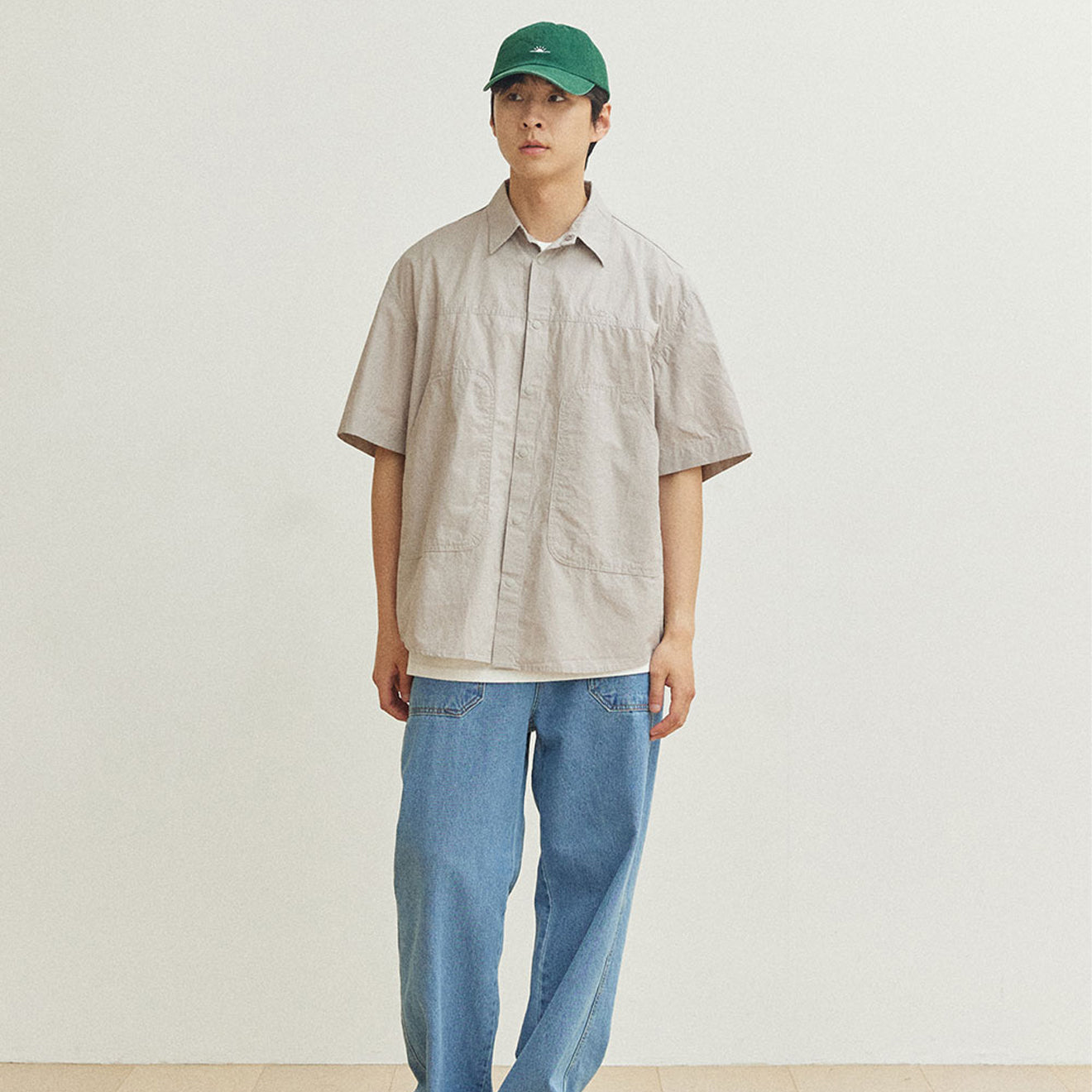 Kappy Cotton Snap Half Shirt Light Gray - The Sporting Lodge