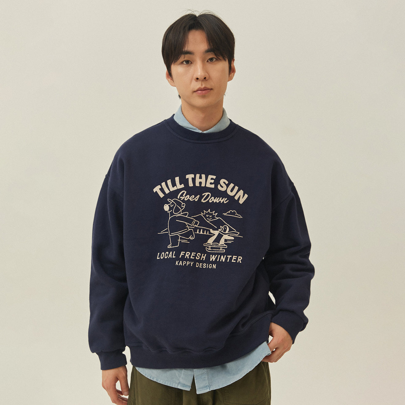 Kappy Kappy Bear Fluff Sweat Shirt Navy