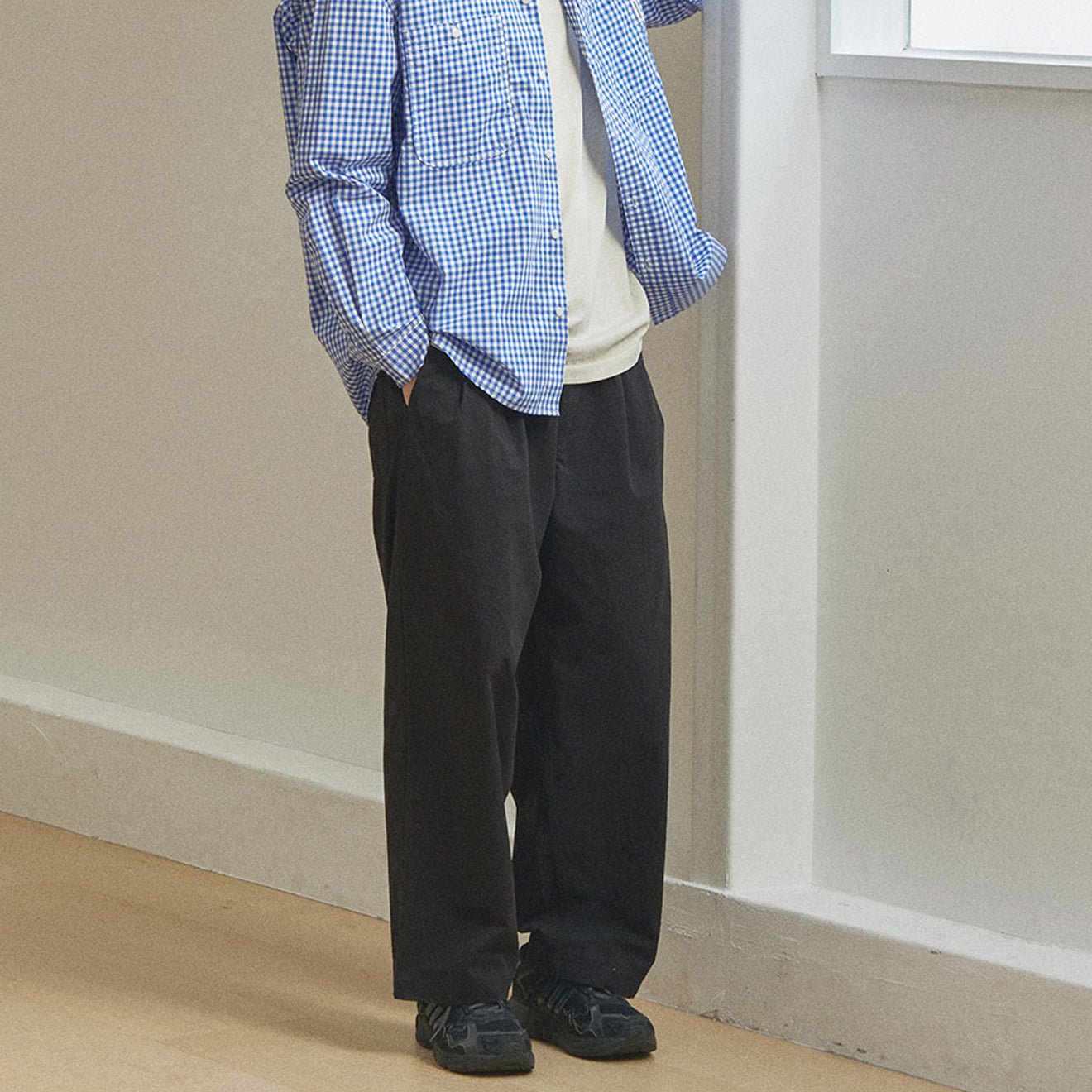 Kappy Two Tuck Wide Pants Black - The Sporting Lodge
