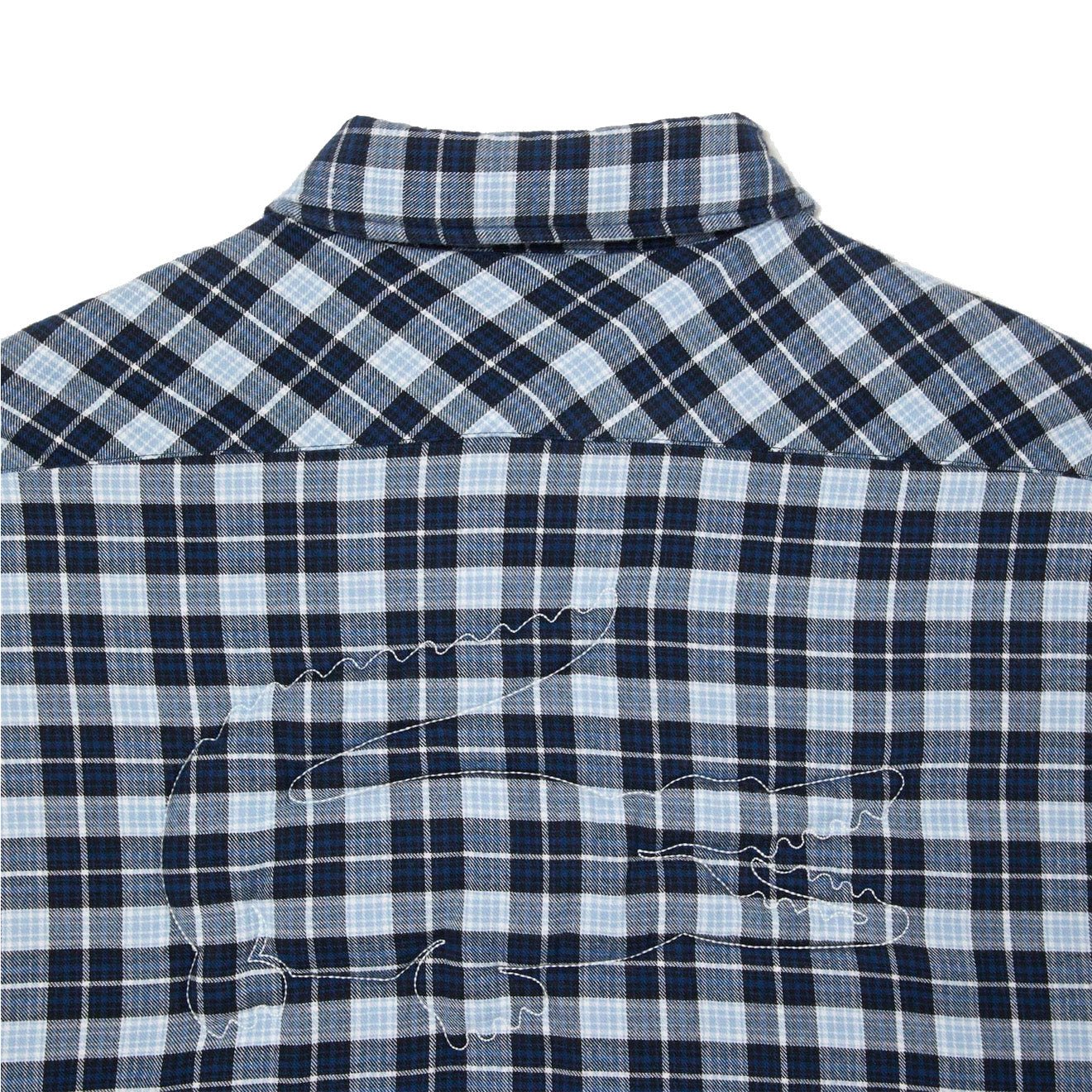 Lacoste Checked Overshirt with Quilted Lining Navy Blue / White-2