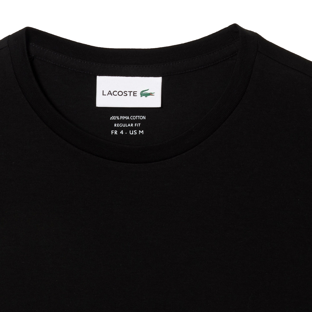 Lacoste Crew Neck Pima Cotton T-Shirt Black - The Sporting Lodge