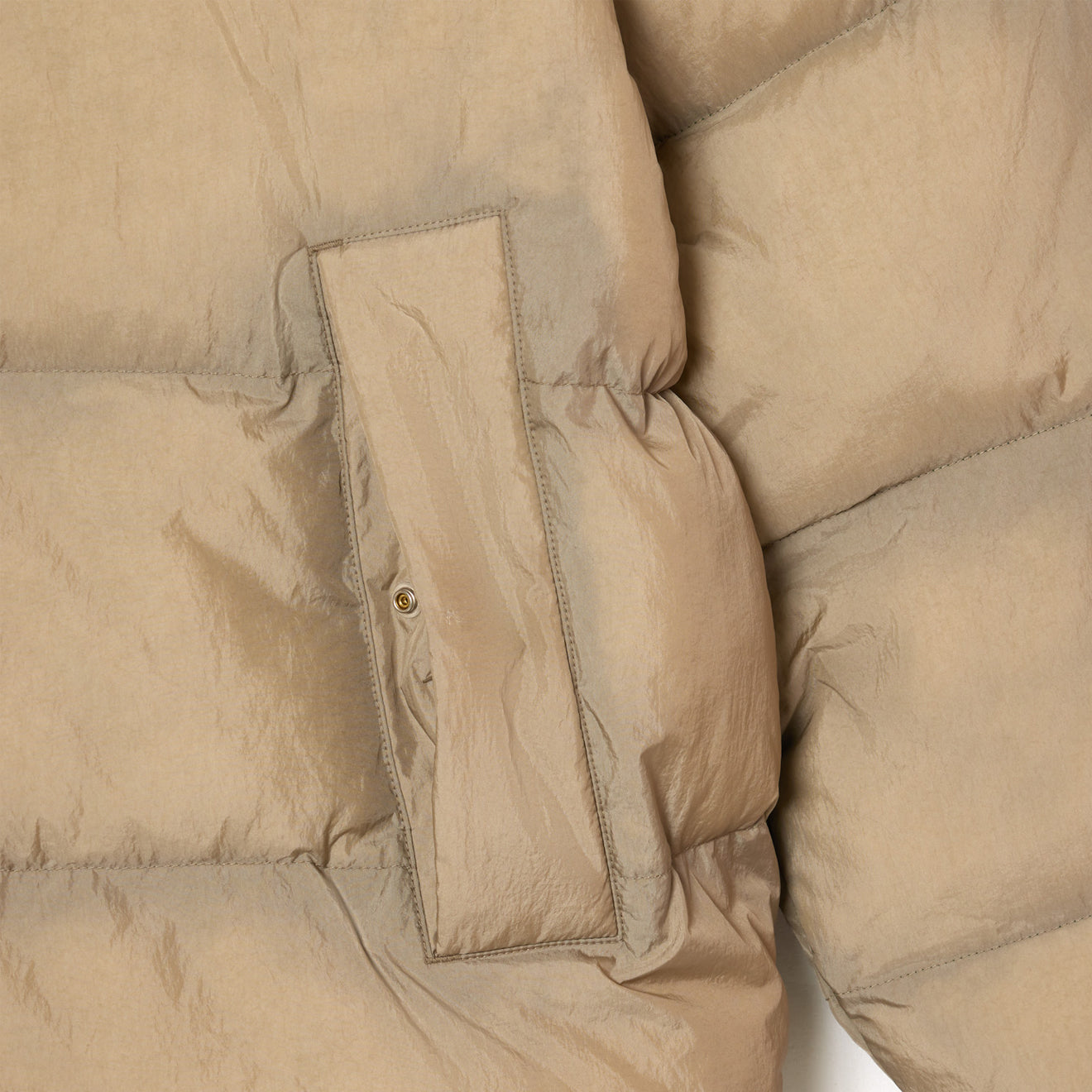 Lacoste Short Showerproof Puffer Jacket Khaki Green-3