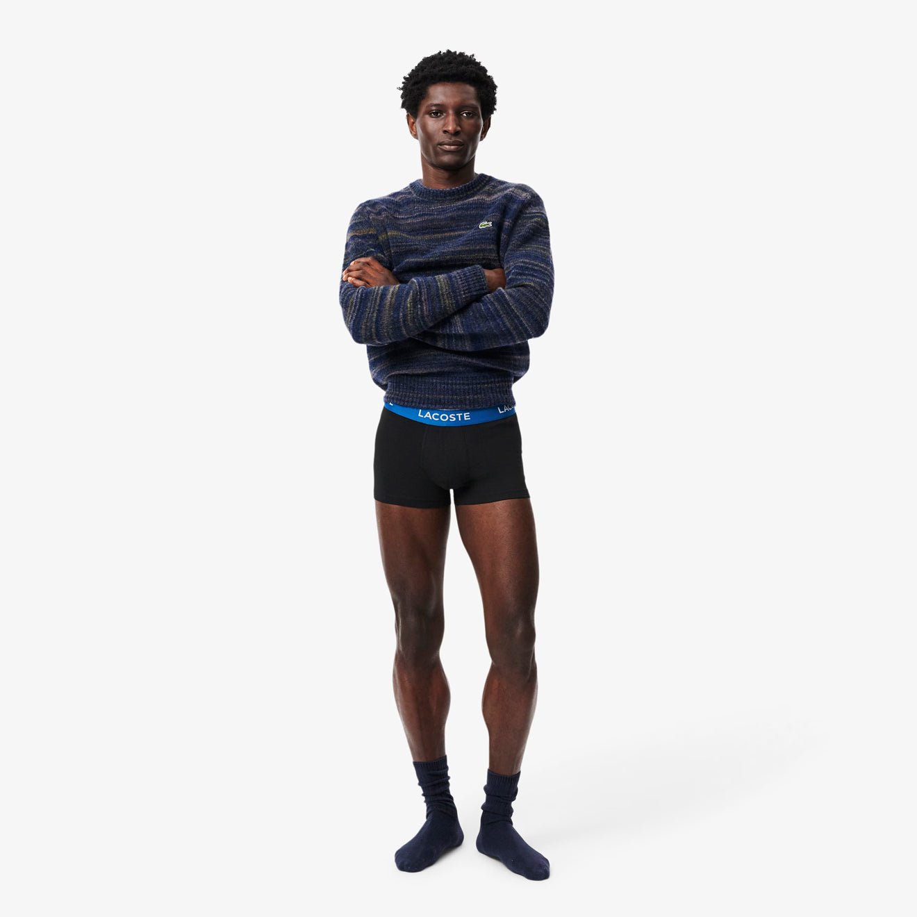 Lacoste 3-Pack Stretch Cotton Trunks Black / Blue / Dark Grey