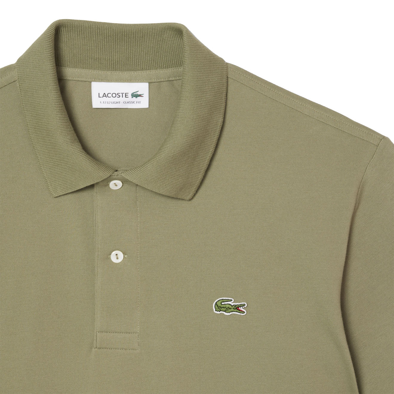 Lacoste Classic Fit L. 12. 12 Original Pique Polo Shirt Khaki - The Sporting Lodge