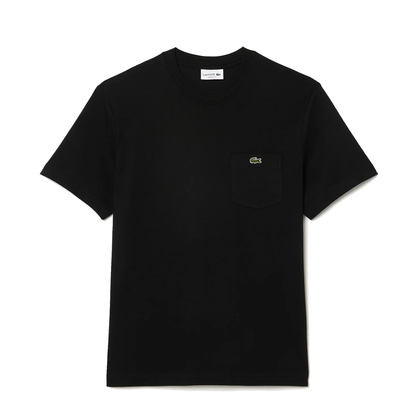 Lacoste Cotton T-Shirt with Breast Pocket Black