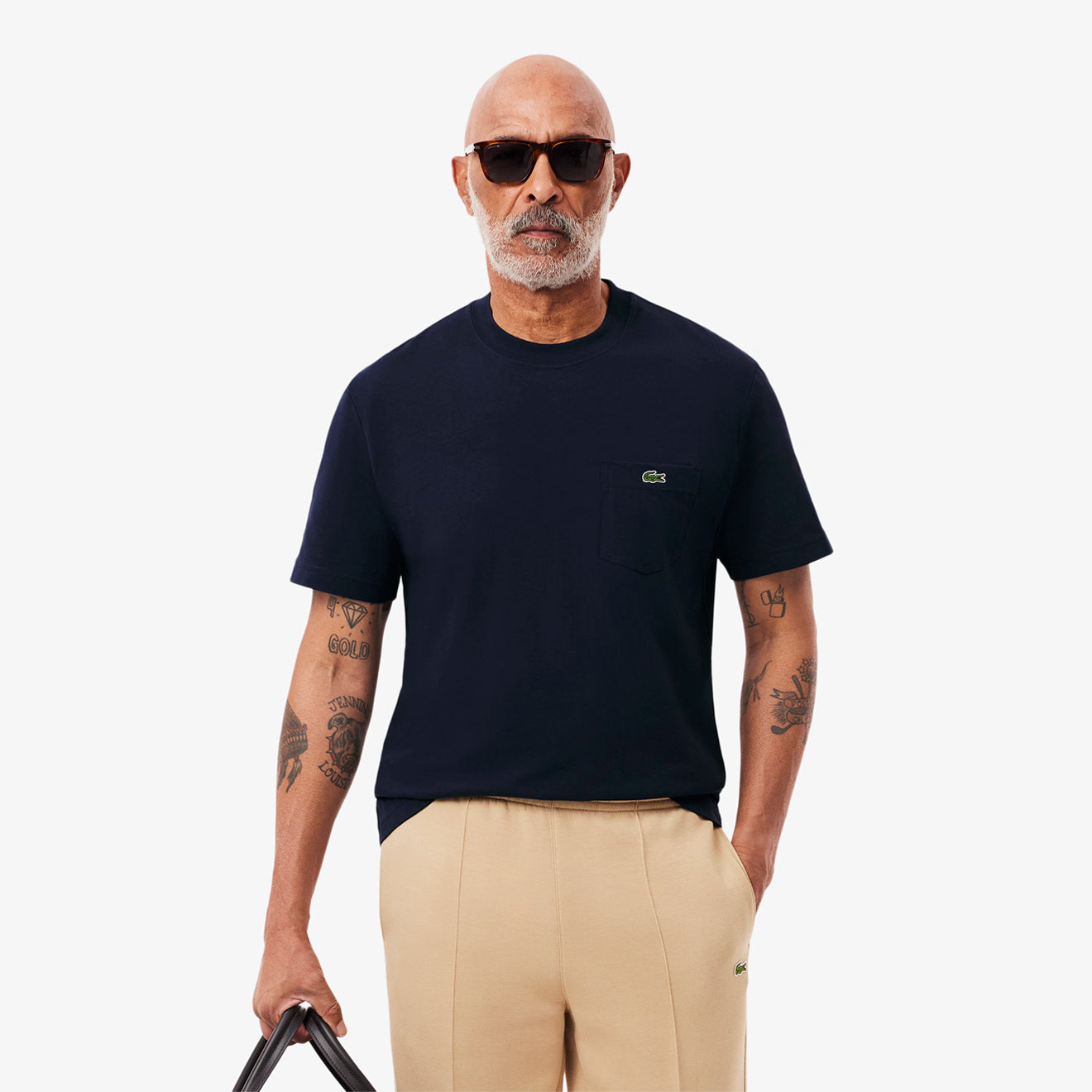 Lacoste Cotton T-Shirt with Breast Pocket Midnight Blue - The Sporting Lodge