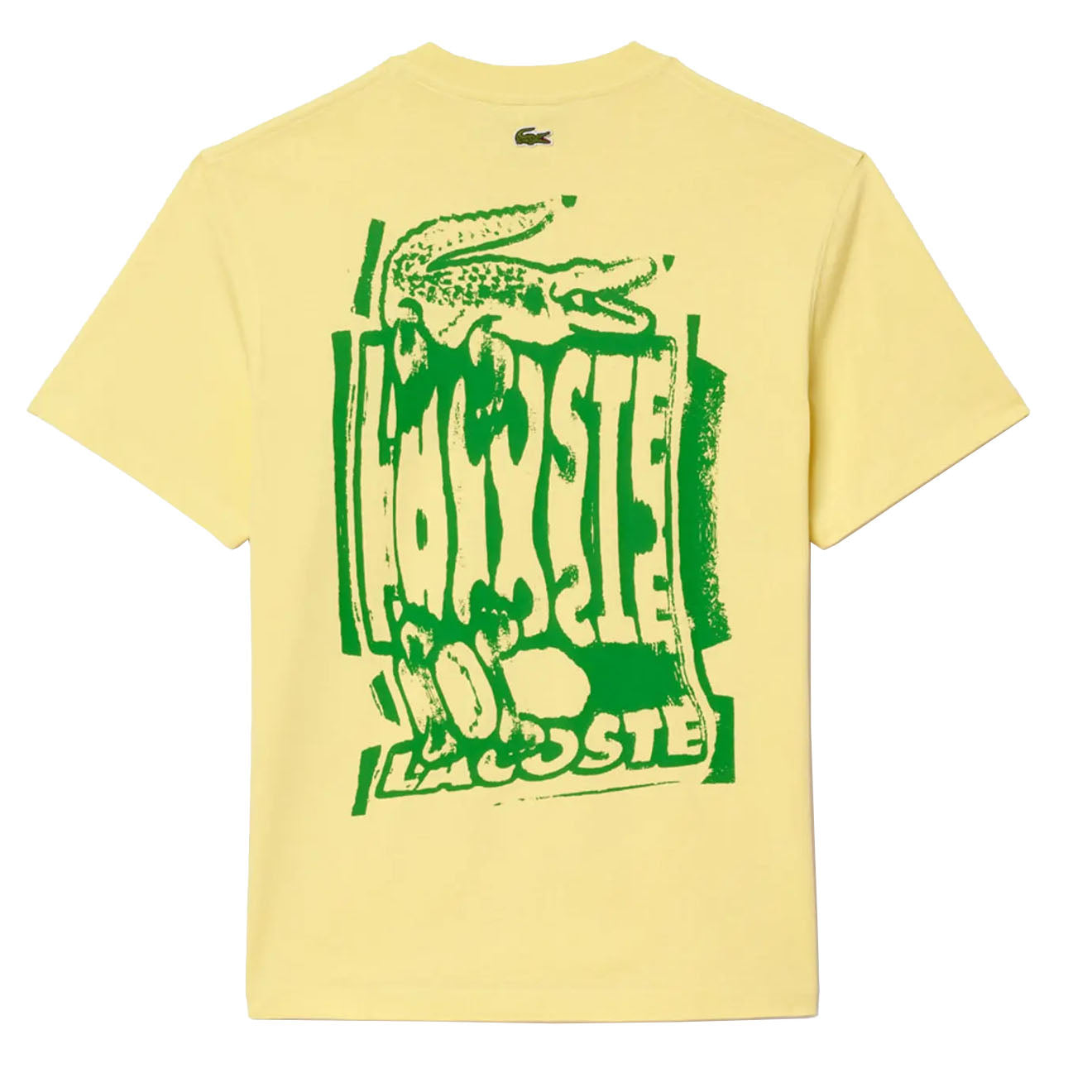 Lacoste Crocodile Blur Graffiti S/S Tee Yellow - The Sporting Lodge