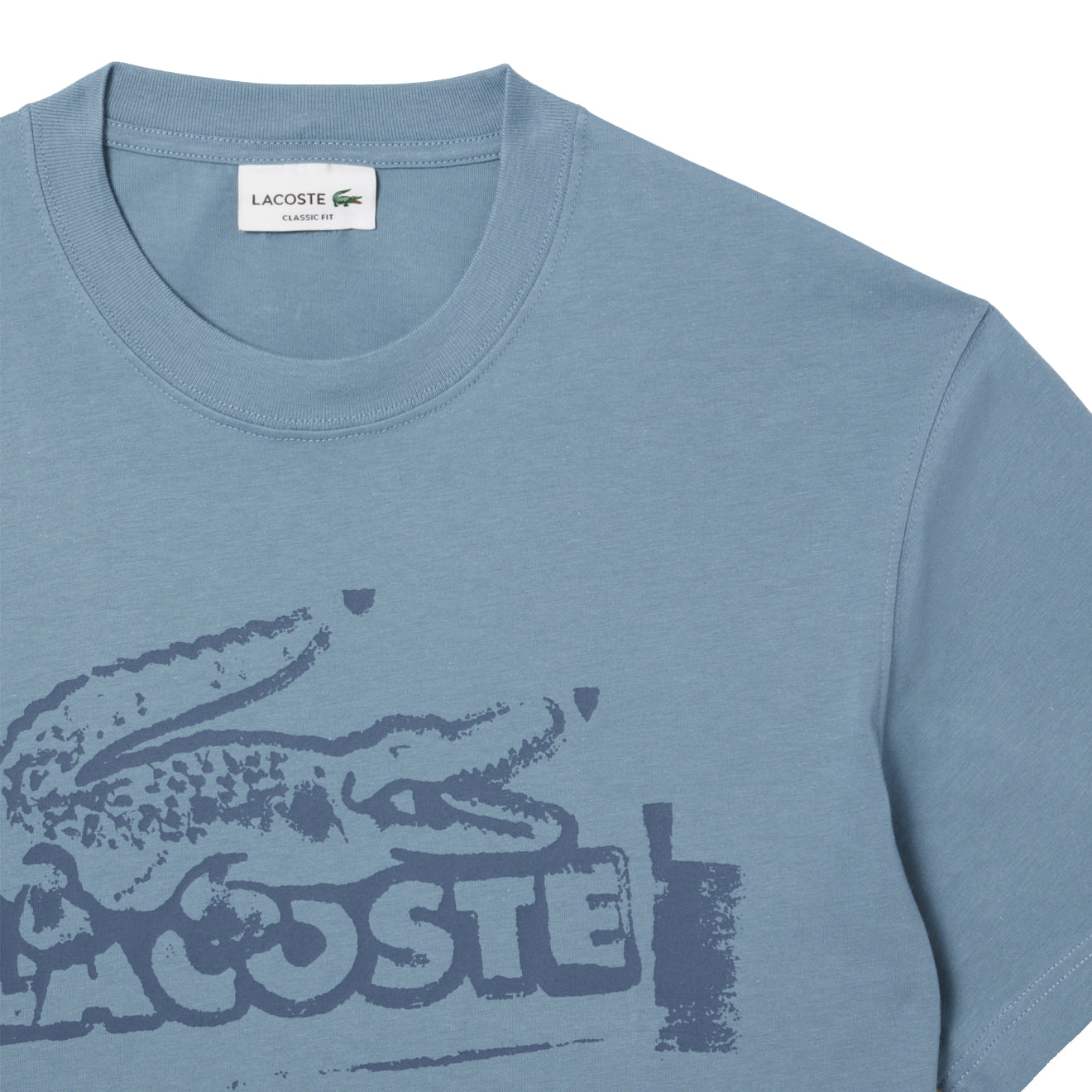 Lacoste Crocodile Graffiti S/S Tee Blue - The Sporting Lodge