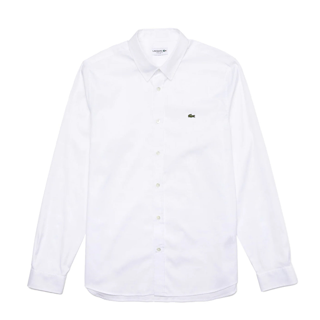 Lacoste L/S Slim Fit Cotton Shirt White - The Sporting Lodge