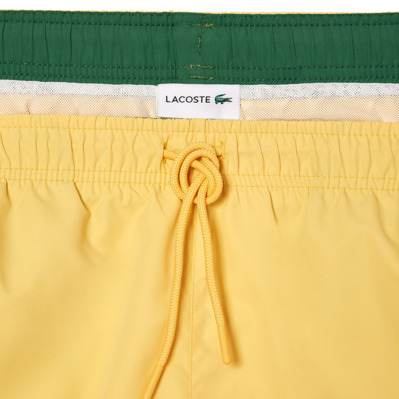 Lacoste Lightweight Swim Shorts Yellow / Green - The Sporting Lodge
