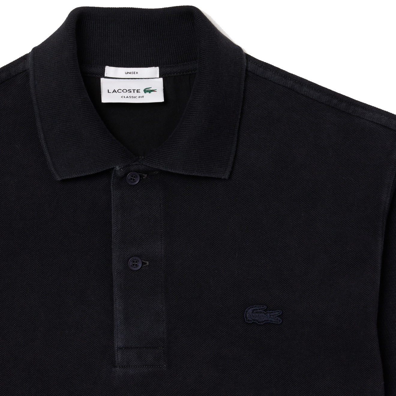 Lacoste Original L.12.12 Washed Effect Cotton Polo Shirt Black - The Sporting Lodge