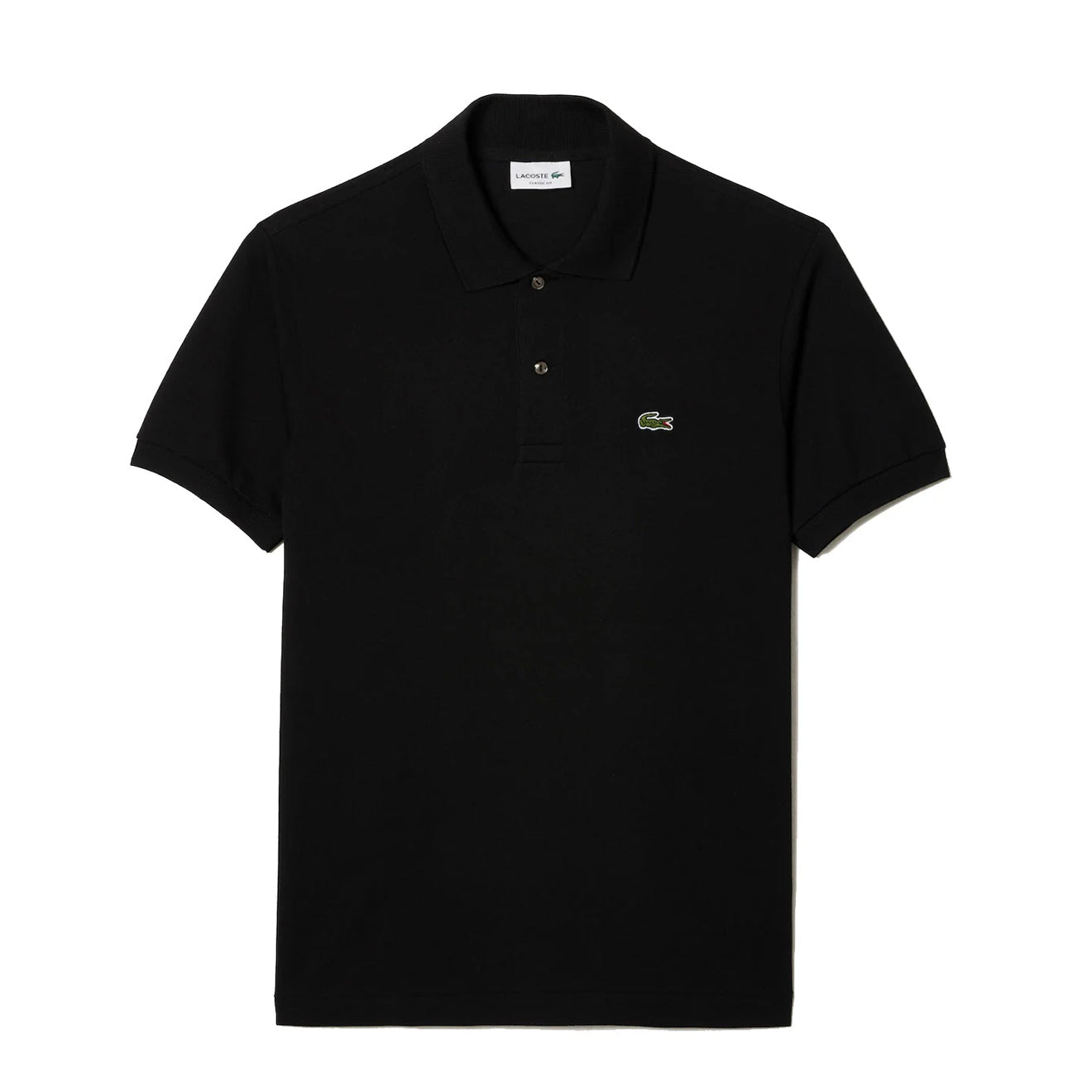 Lacoste Original S/S L.12.12 Petit Pique Cotton Polo Shirt Black - The Sporting Lodge