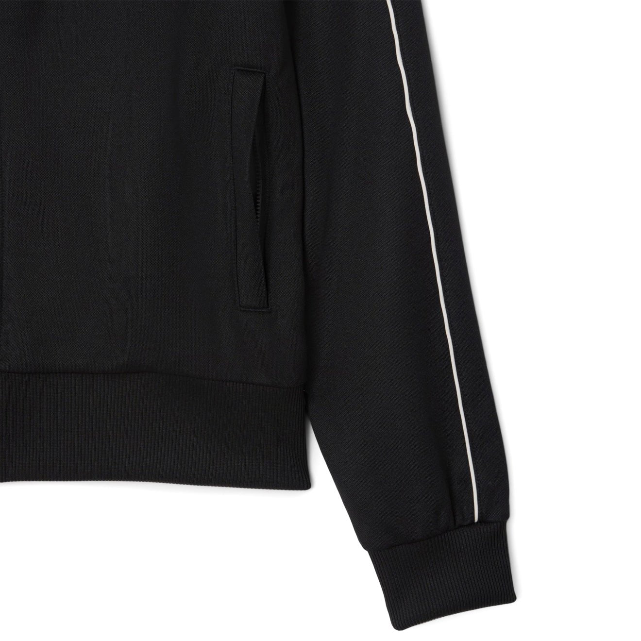 Lacoste Paris Pique Zip Front Track Jacket Black