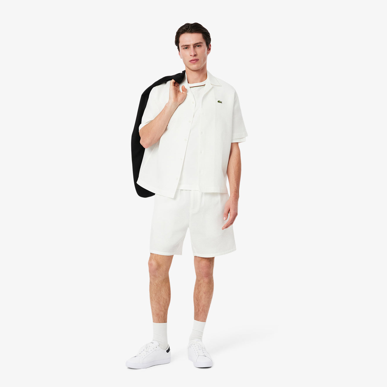 Lacoste Powercourt Leather Trainer White / Black - The Sporting Lodge