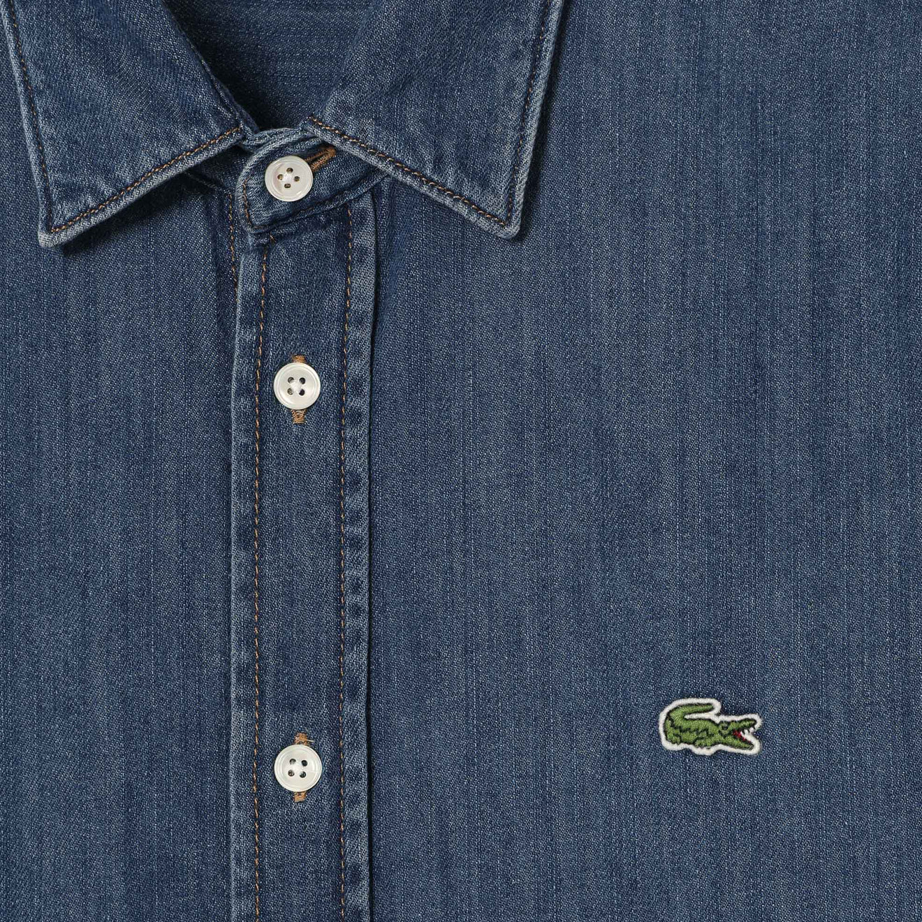 Lacoste Regular Fit Denim Shirt Blue - The Sporting Lodge