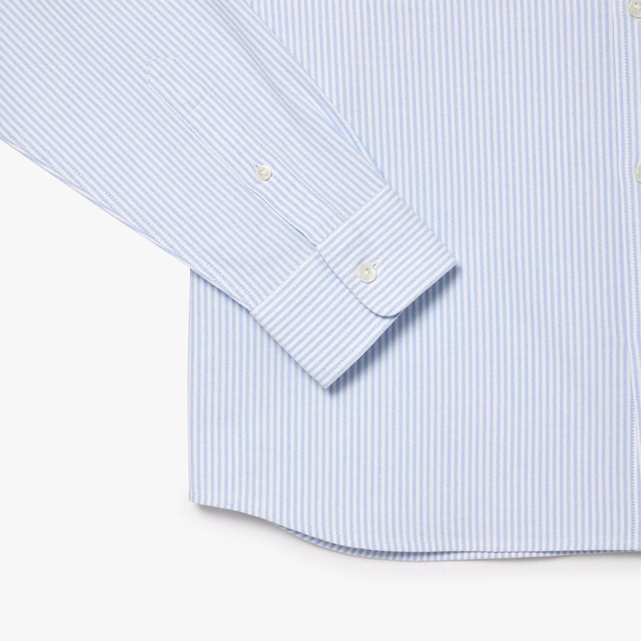 Lacoste Regular Fit Striped Oxford Shirt Blue / White - The Sporting Lodge