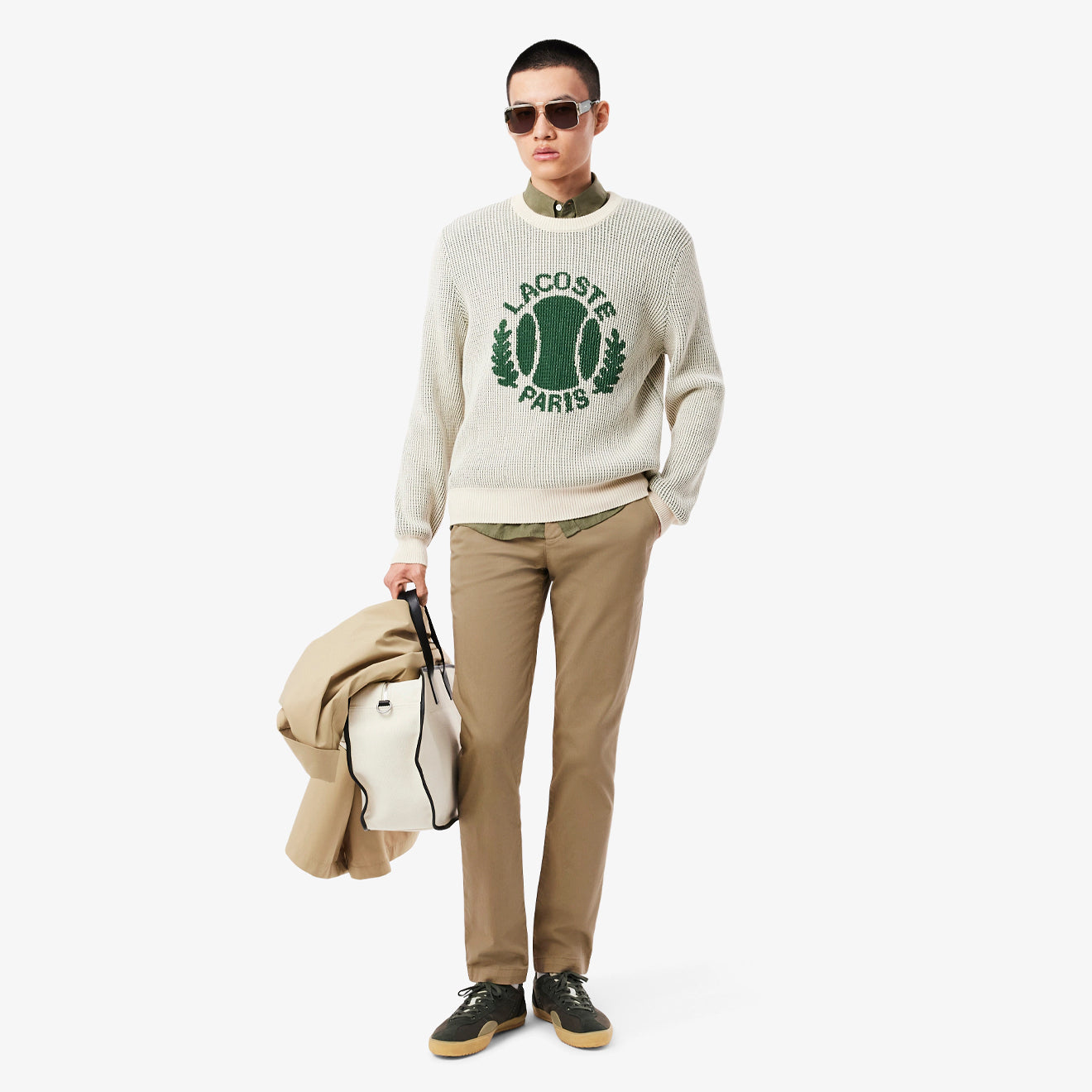 Lacoste Slim Fit Stretch Cotton Chino Pants Beige - The Sporting Lodge