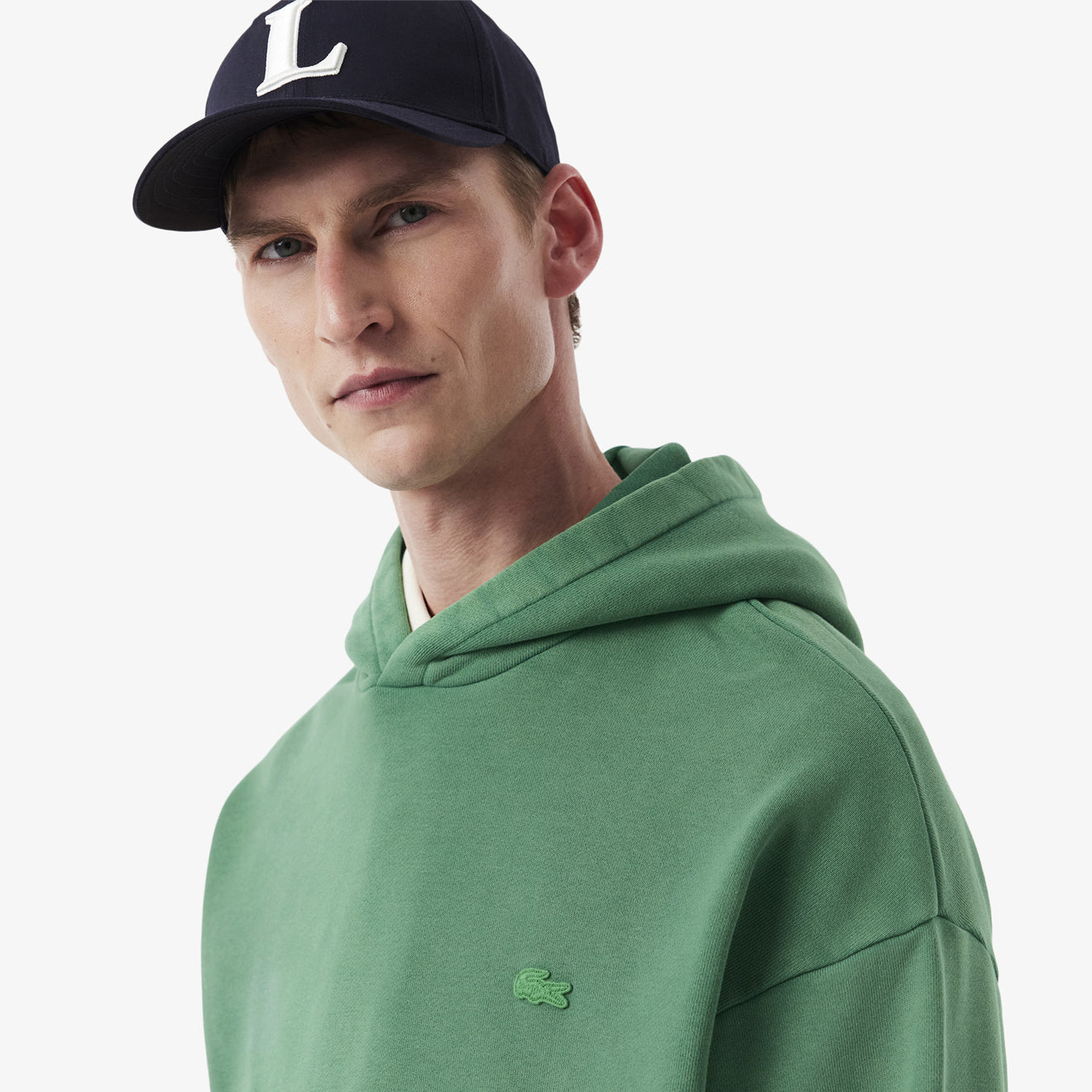 Lacoste Washed Effect Hoodie Pine Green