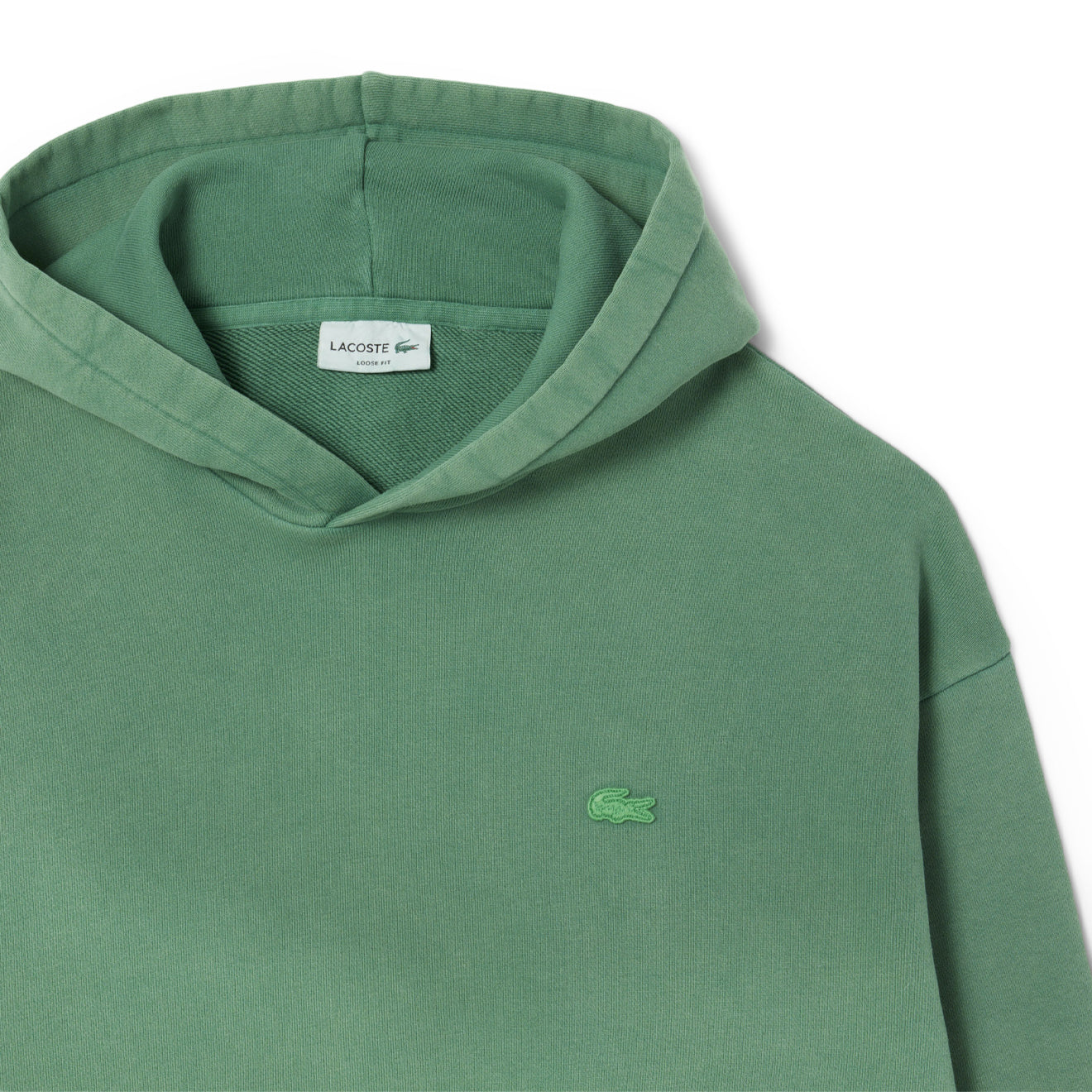 Lacoste Washed Effect Hoodie Pine Green
