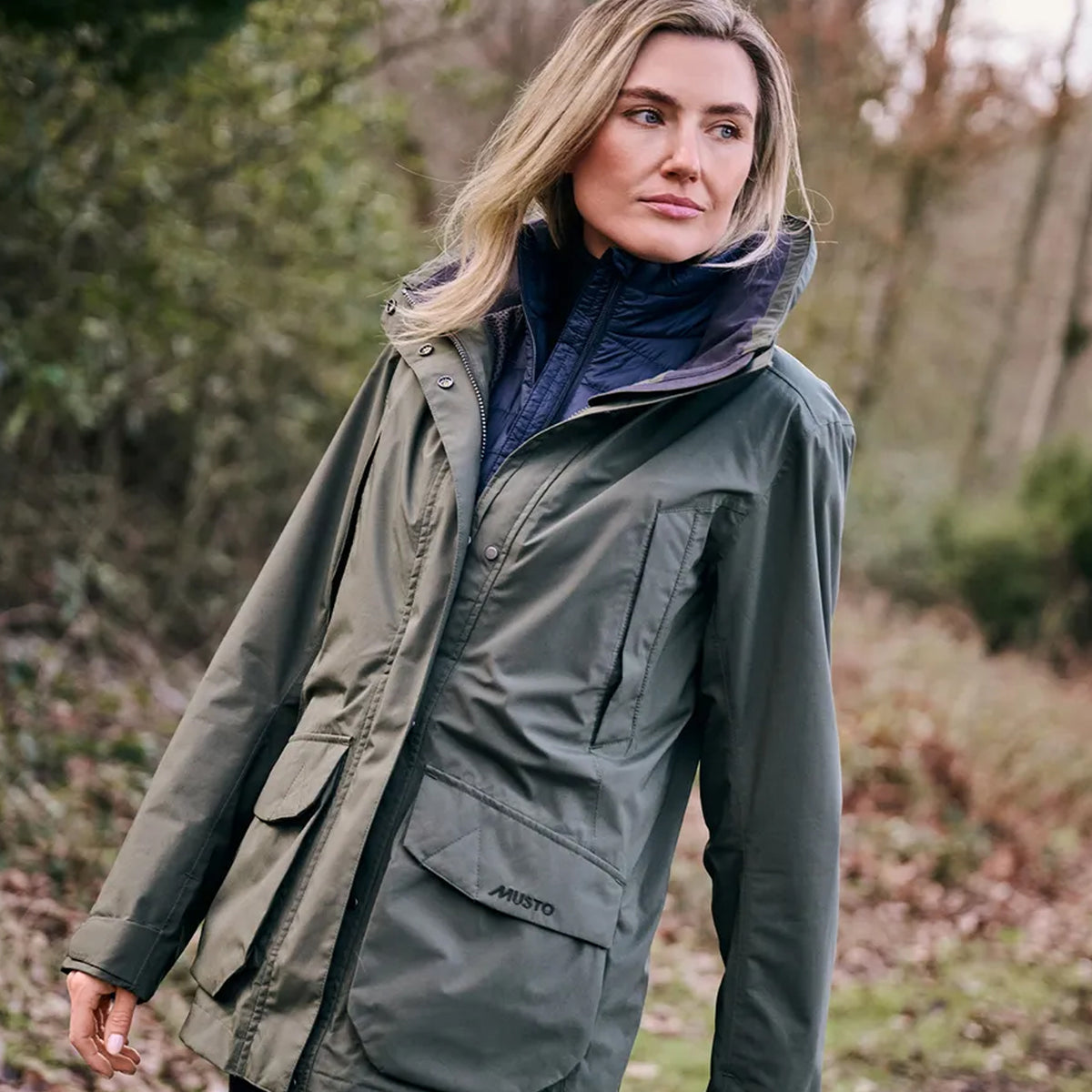 Musto Womens Fenland Stretch Waterproof Jacket Deep Green