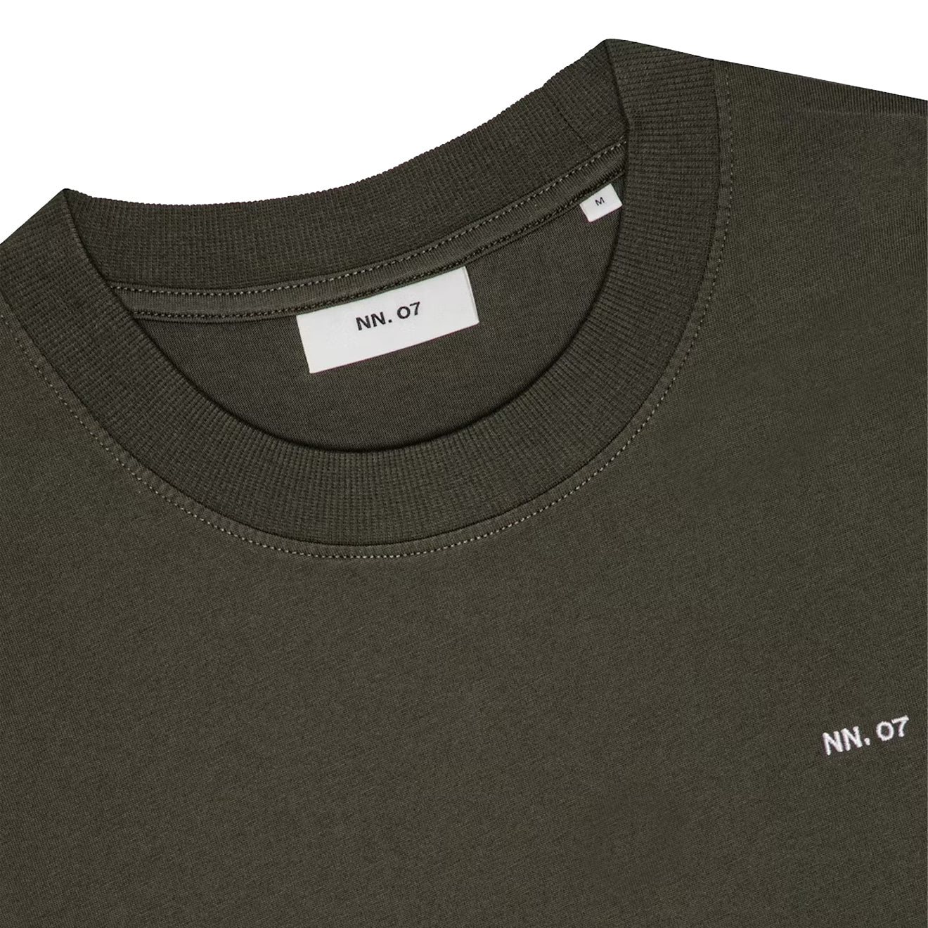 NN07 Adam Casual Logo Pima T-shirt Dark Army