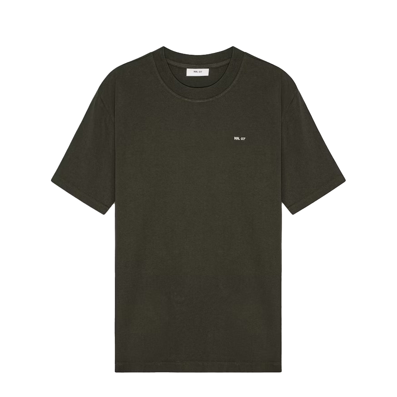 NN07 Adam Casual Logo Pima T-shirt Dark Army