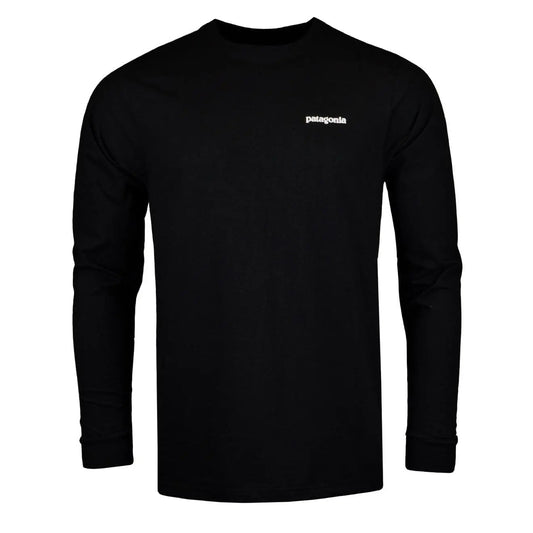 Patagonia Long Sleeve P-6 Logo Responsibili-Tee Black - The Sporting Lodge