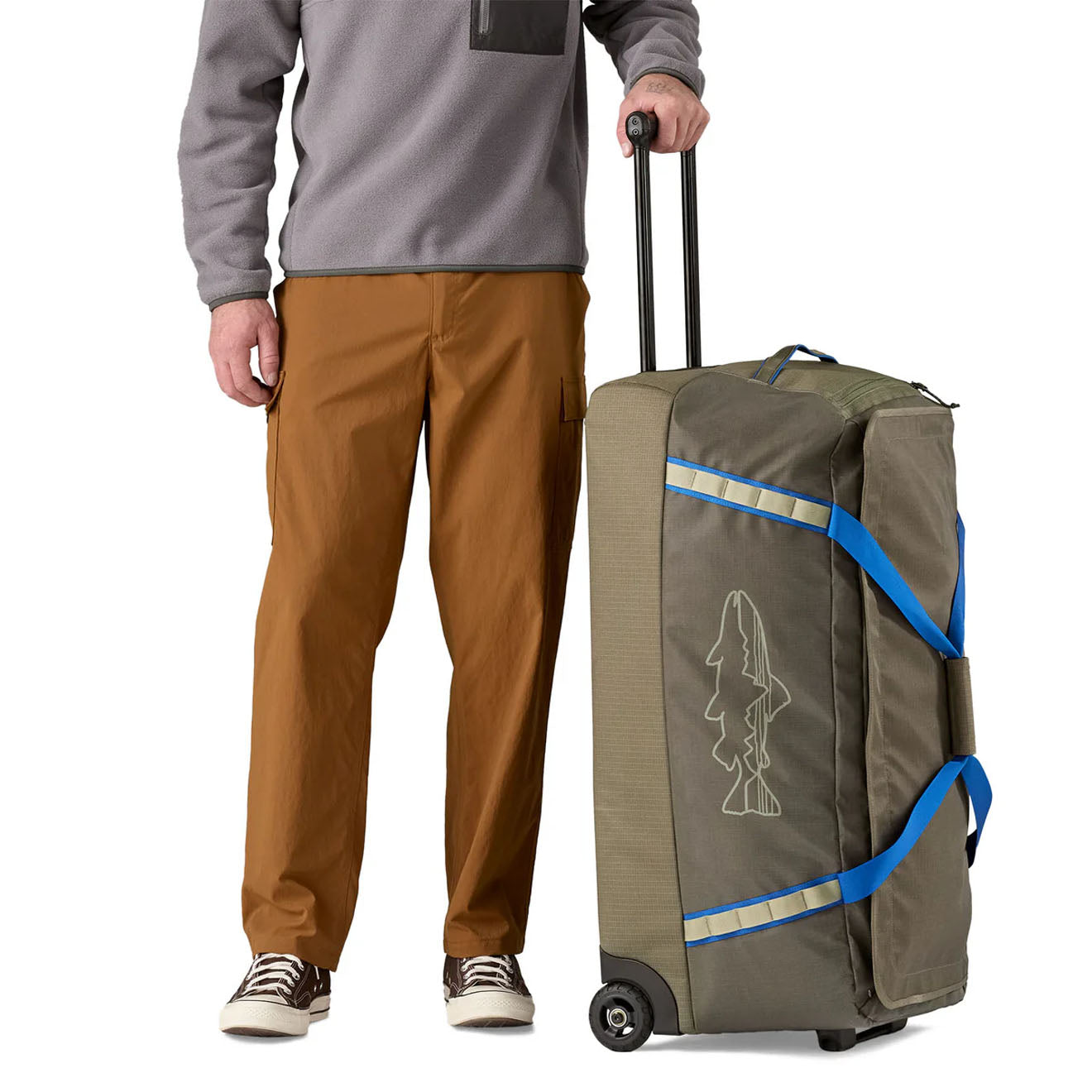 Patagonia Black Hole Wheeled Duffel 100L Basin Green - The Sporting Lodge