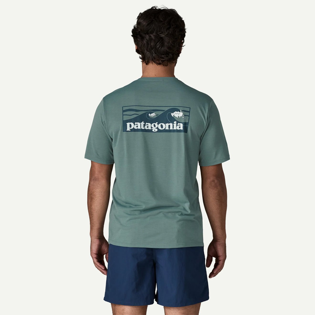 Patagonia Cap Cool Daily Shirt Boardshort Logo Dyno White