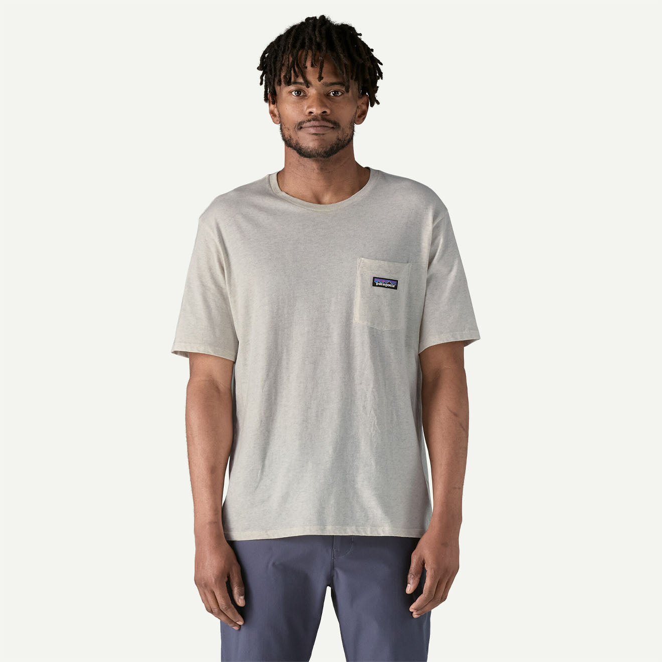 Patagonia Daily Pocket Tee Birch White - The Sporting Lodge