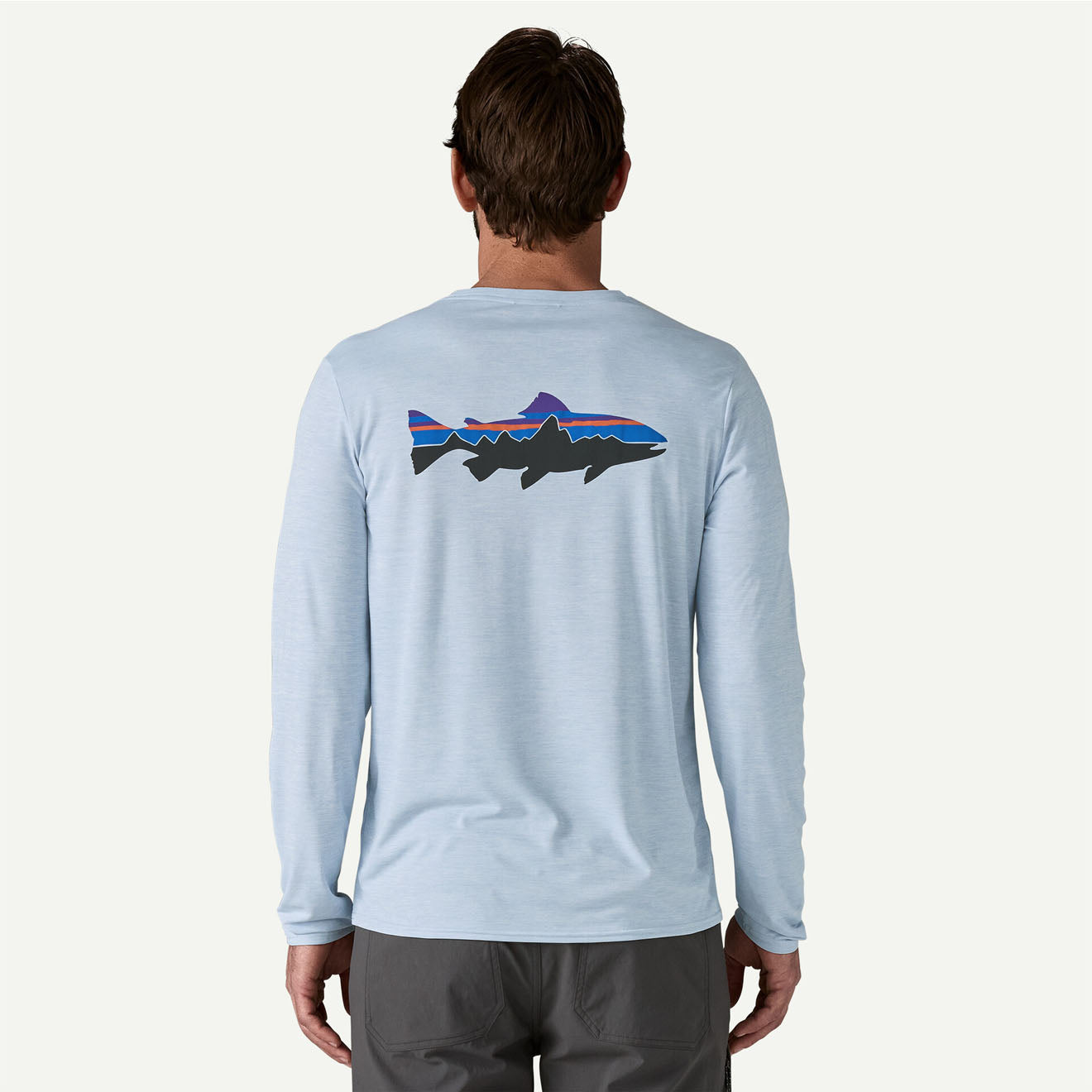 Patagonia L/S Cap Cool Daily Graphic Shirt Waters Fitz Roy Trout / Fleck Blue - The Sporting Lodge