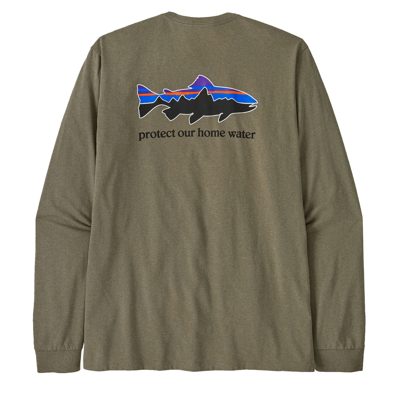 Patagonia L/S Home Water Trout Responsibili-Tee River Rock Green - The Sporting Lodge