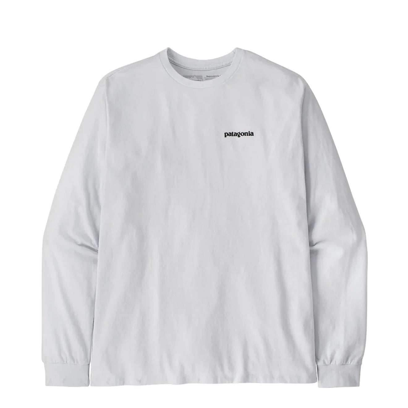 Patagonia L/S P-6 Logo Responsibili-Tee White - The Sporting Lodge