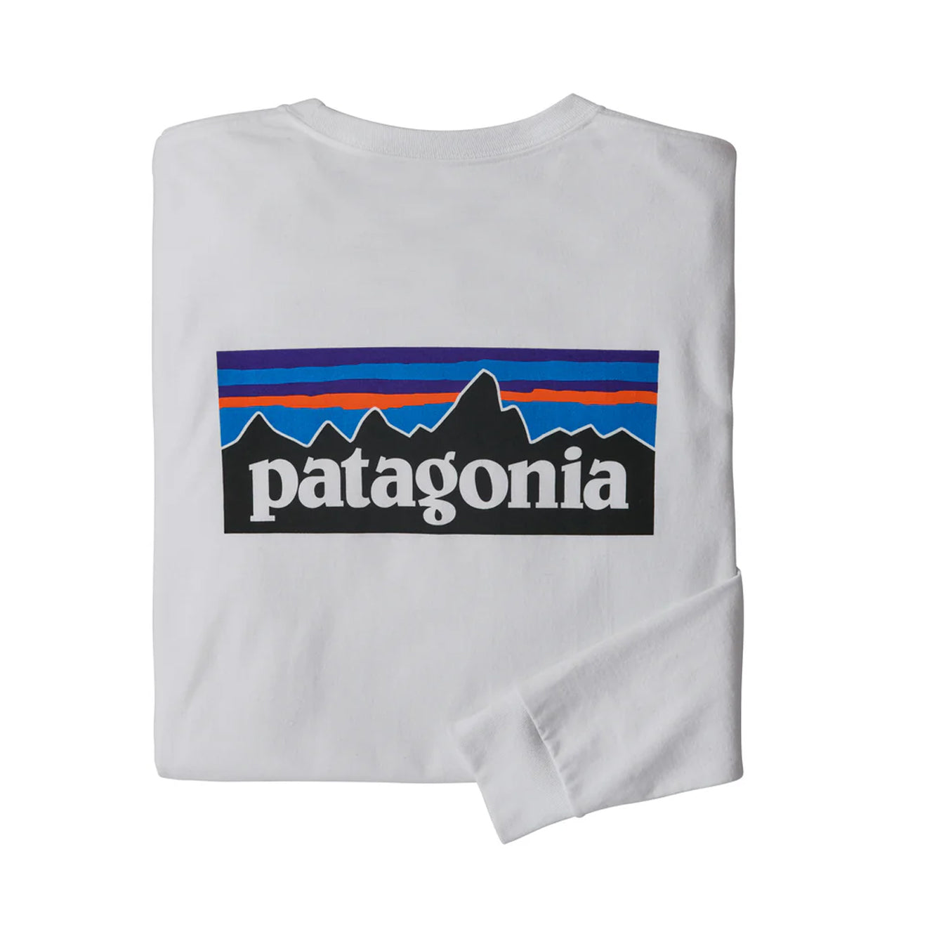 Patagonia L/S P-6 Logo Responsibili-Tee White - The Sporting Lodge