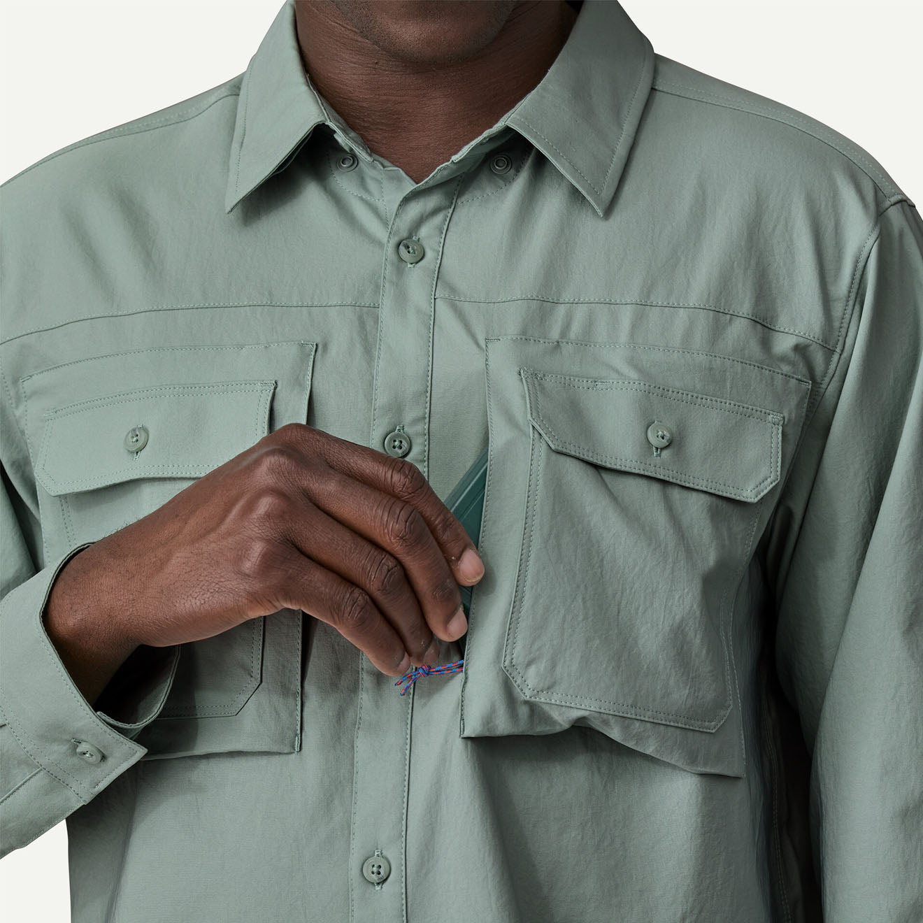 Patagonia L/S Self Guided Sun Shirt Thermal Blue - The Sporting Lodge