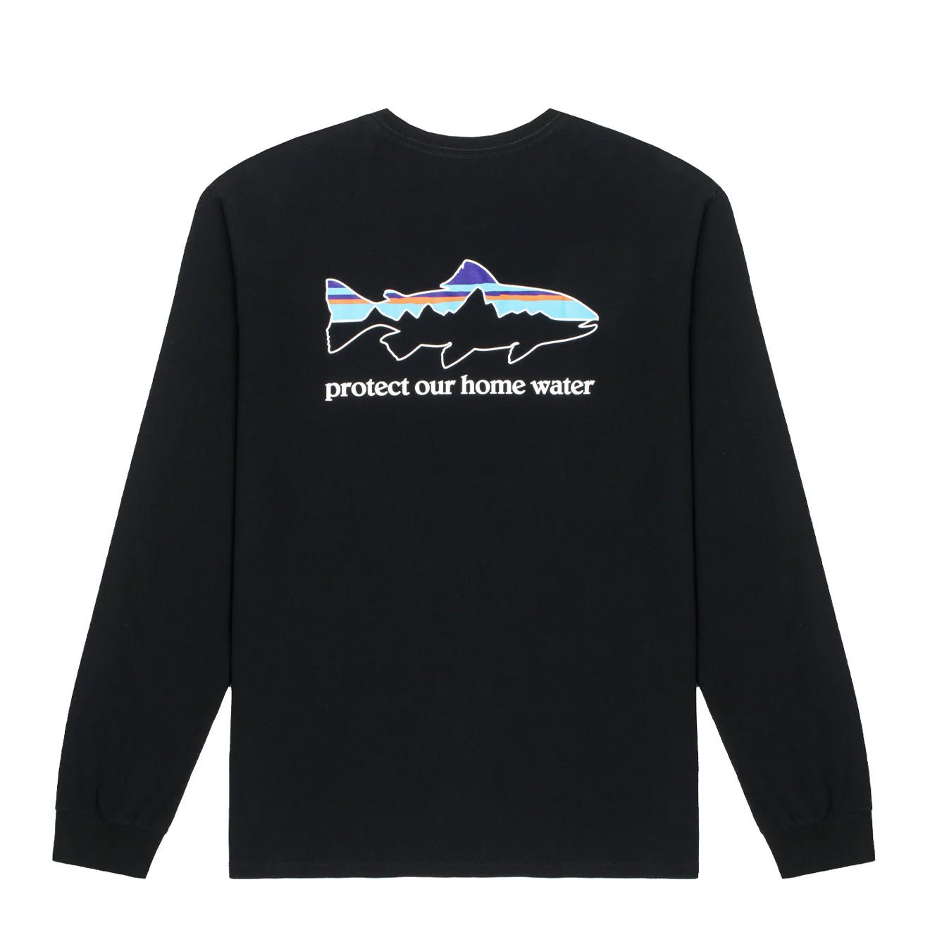 Patagonia Long Sleeved Home Water Trout Responsibili-Tee Black - The Sporting Lodge