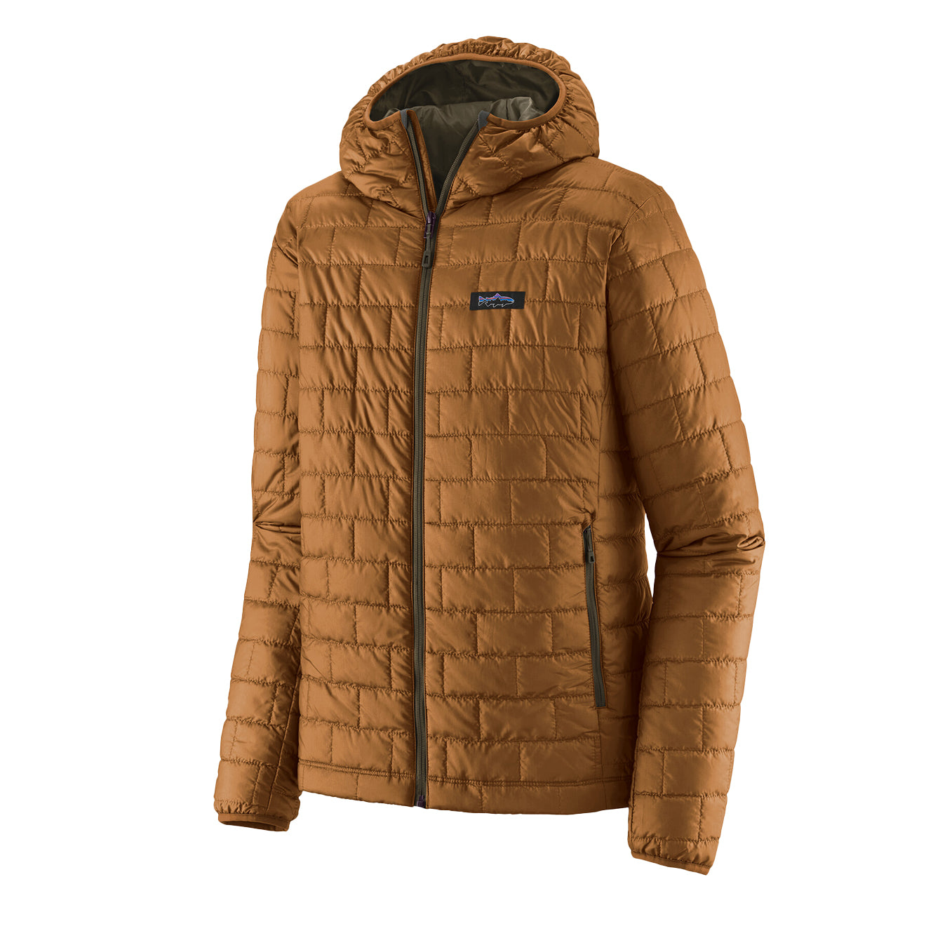 Patagonia Nano Puff Fitz Roy Trout Hoody Shelter Brown - The Sporting Lodge