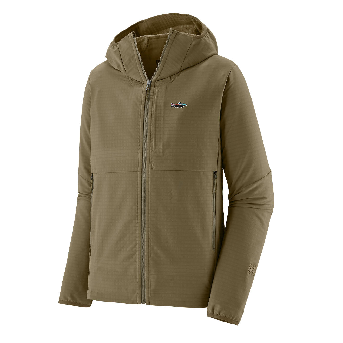 Patagonia R1 TechFace Fitz Roy Trout Hoody Dark Ash - The Sporting Lodge