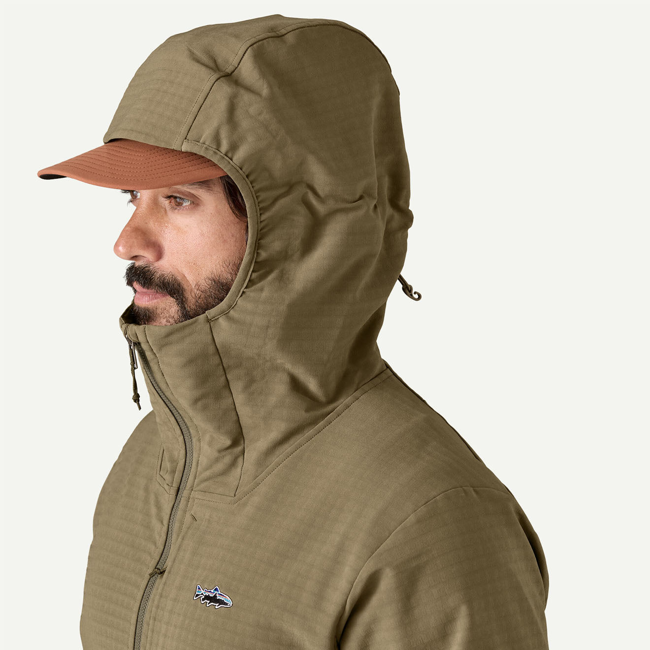 Patagonia R1 TechFace Fitz Roy Trout Hoody Dark Ash - The Sporting Lodge