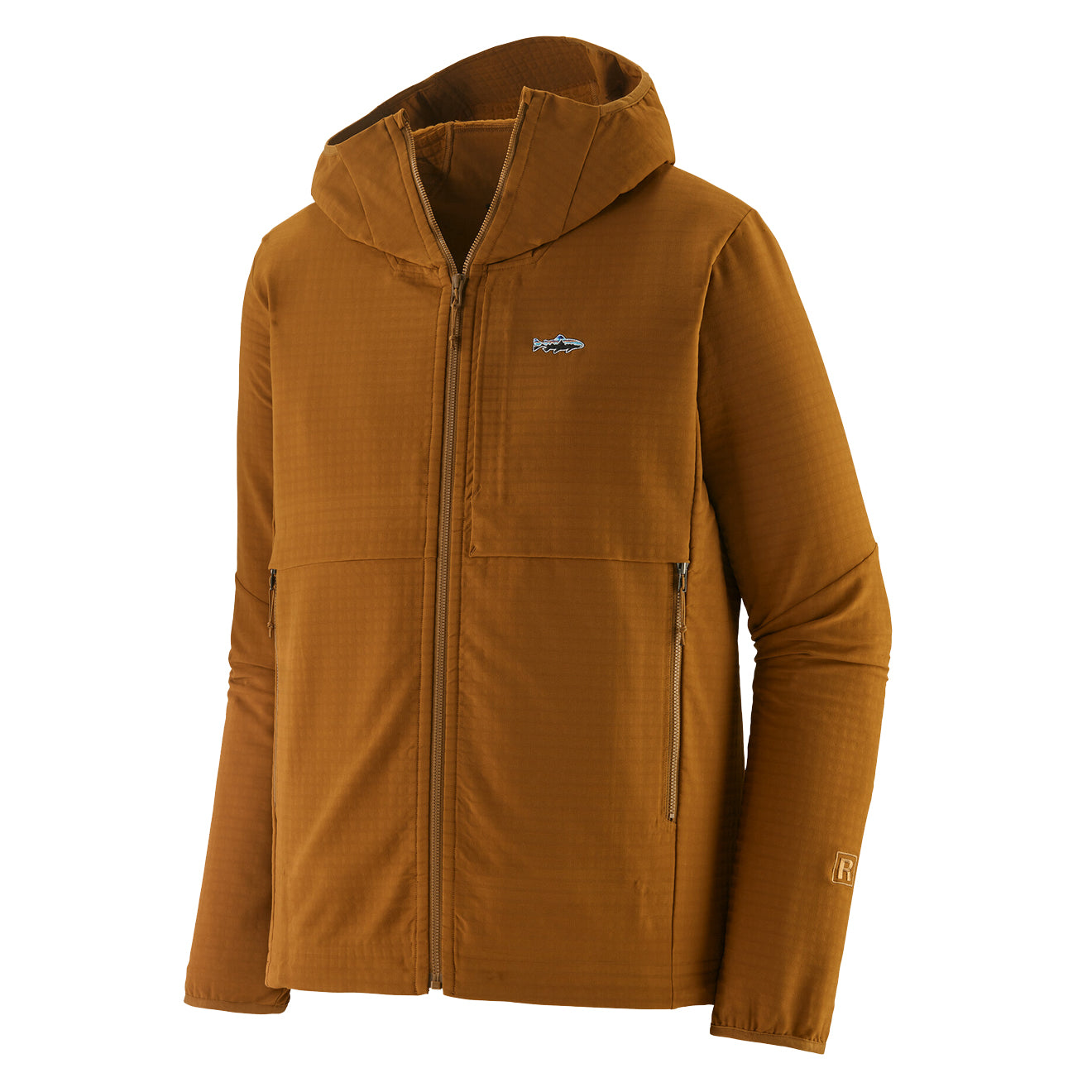 Patagonia R1 TechFace Fitz Roy Trout Hoody Shelter Brown - The Sporting Lodge
