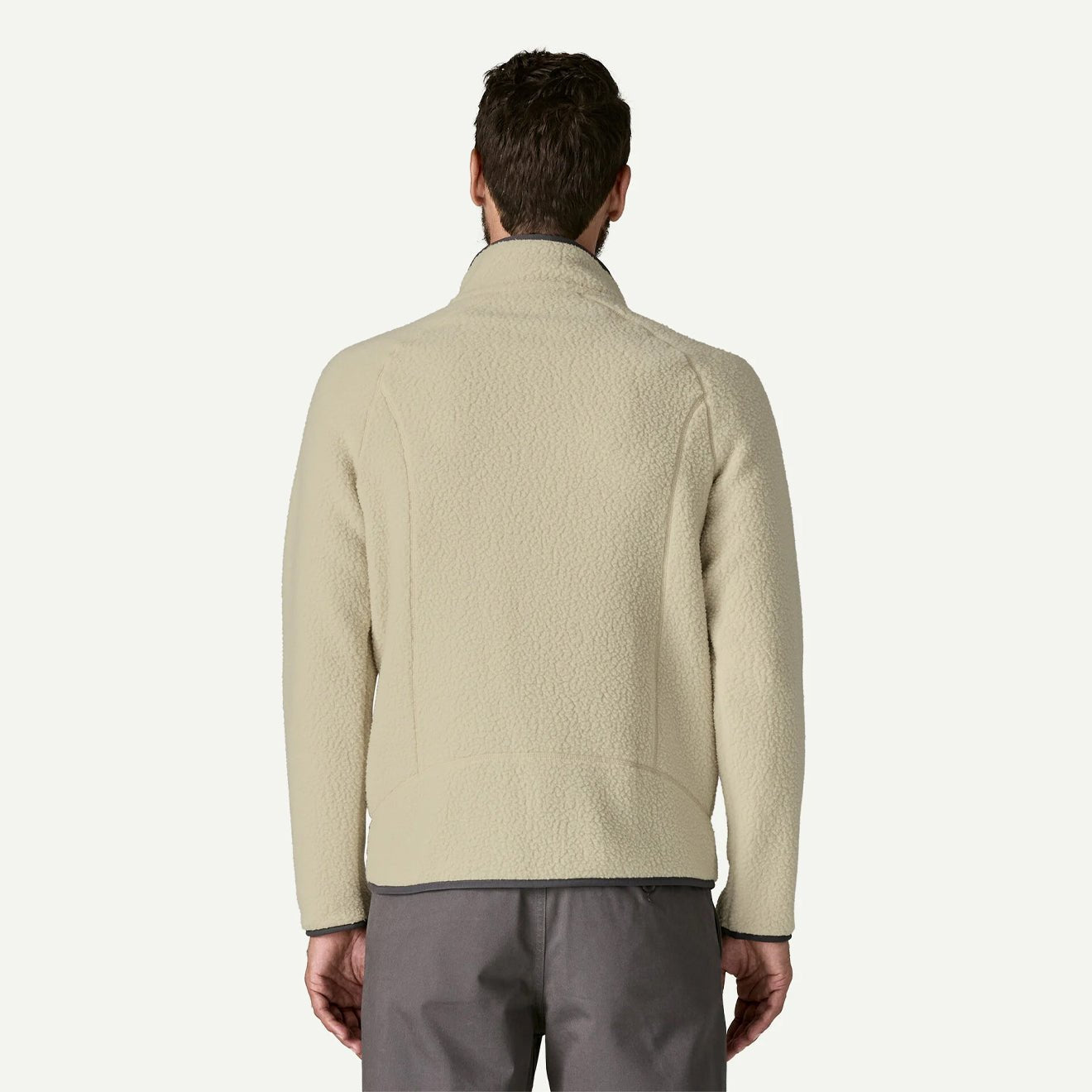 Patagonia Retro Pile Fleece Jacket Pelican w/Smolder Blue - The Sporting Lodge