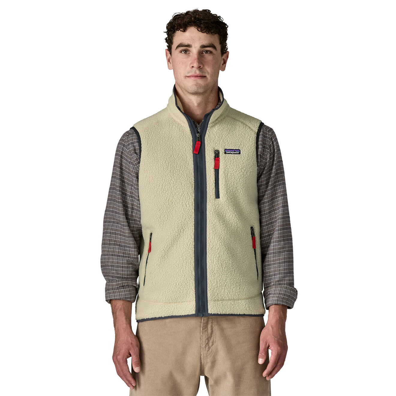 Patagonia Retro Pile Fleece Vest Pelican w/Smolder Blue