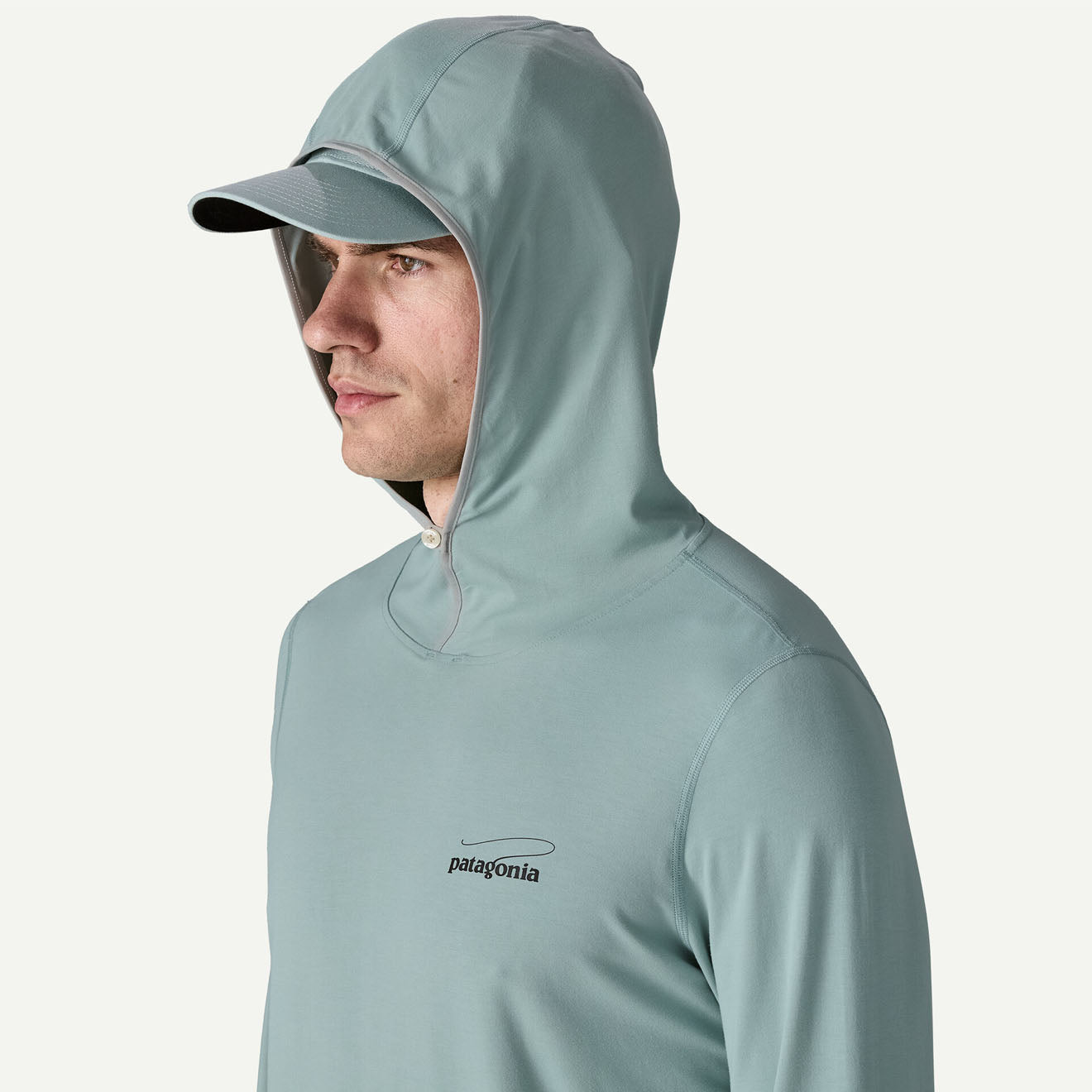 Patagonia Tropic Comfort Natural Graphic Hoody Casting Logo / Thermal Blue - The Sporting Lodge
