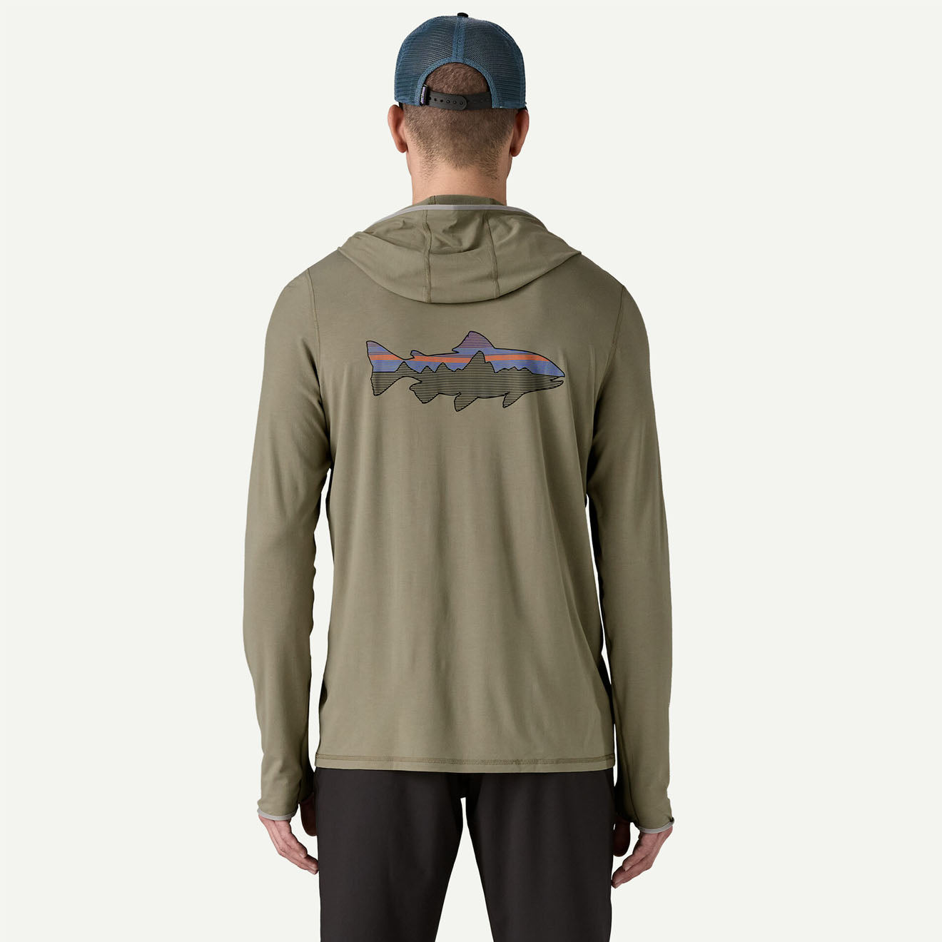 Patagonia Tropic Comfort Natural Graphic Hoody Fitz Roy Trout / River Rock Green - The Sporting Lodge
