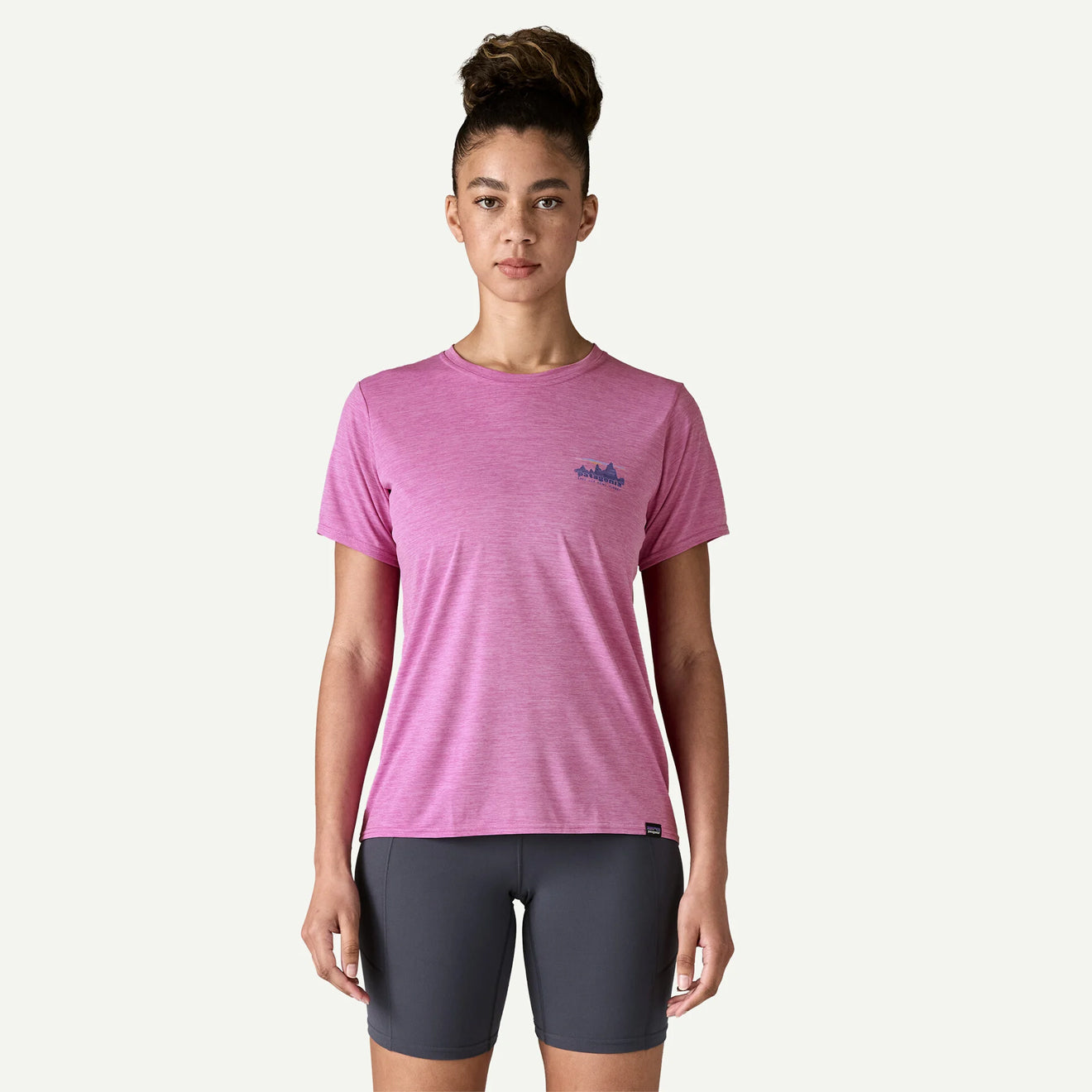 Patagonia Womens Capilene Cool Daily Graphic Shirt '73 Skyline Brisk Purple X-Dye