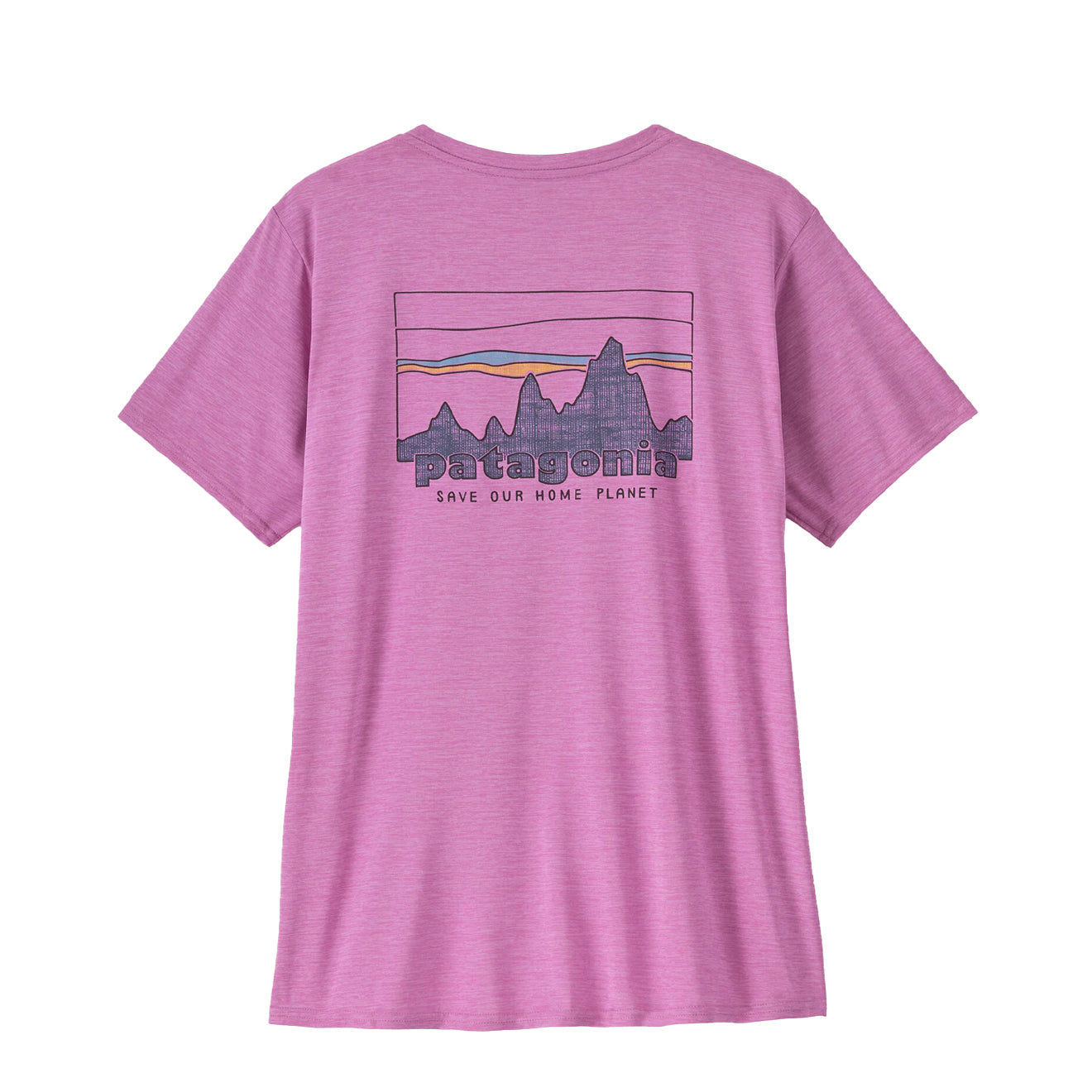 Patagonia Womens Capilene Cool Daily Graphic Shirt '73 Skyline Brisk Purple X-Dye