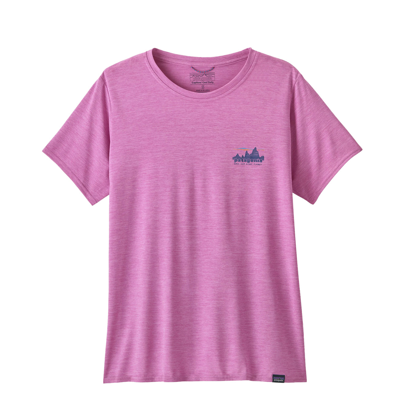Patagonia Womens Capilene Cool Daily Graphic Shirt '73 Skyline Brisk Purple X-Dye