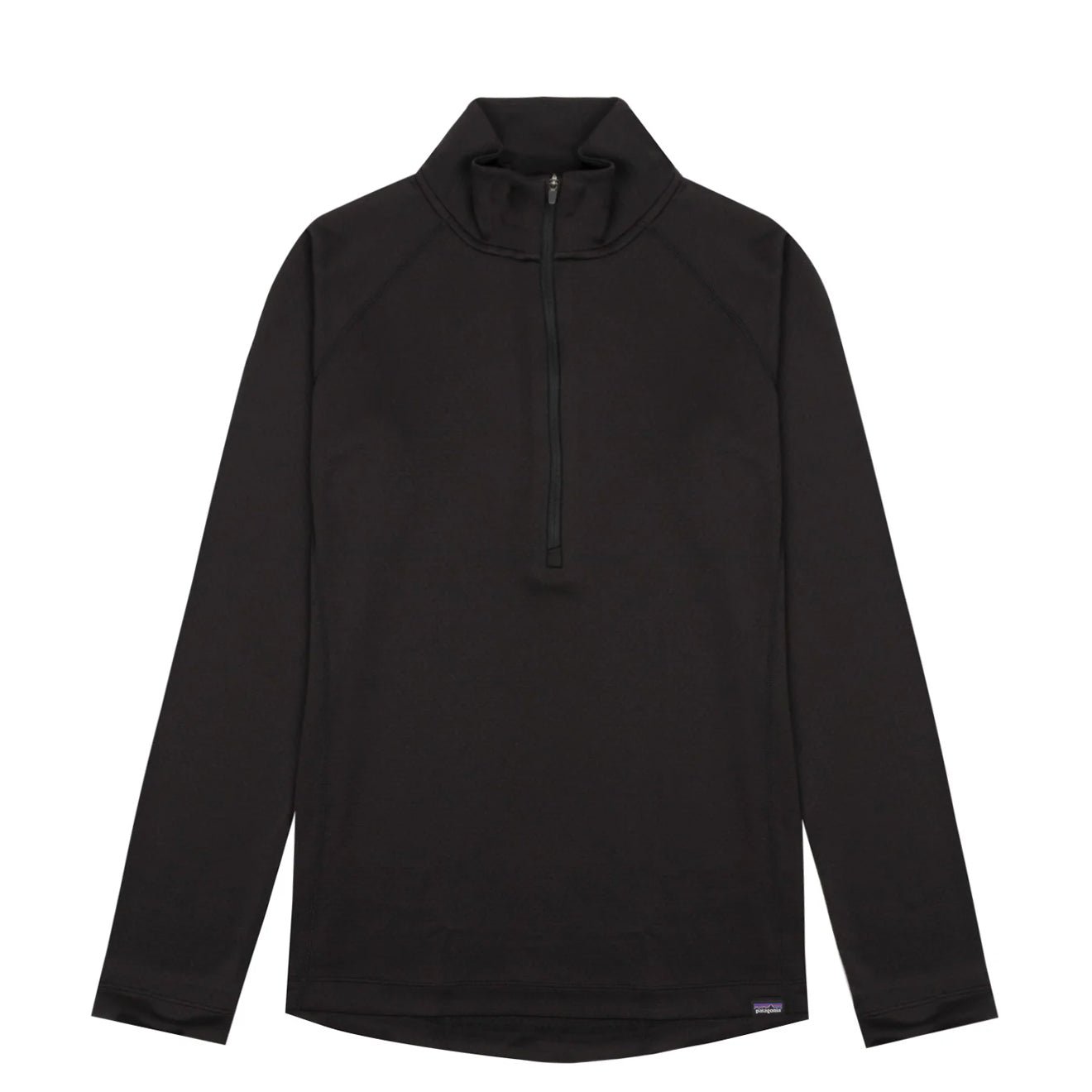Patagonia Womens Capilene Midweight Zip Neck T-Shirt Black - The Sporting Lodge